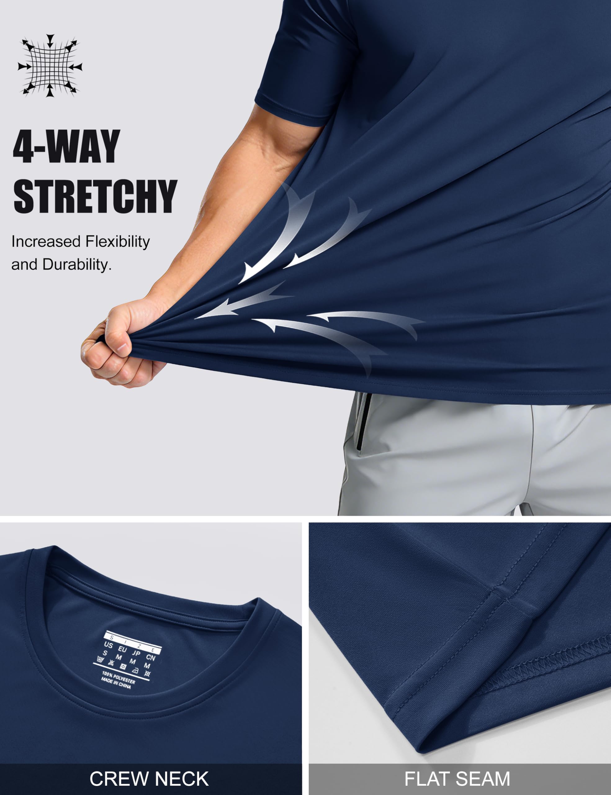 MAGCOMSEN Men's Short Sleeve UPF 50+ T-Shirt Quick Dry Workout Athletic Running Swim Tops Tee Rash Guard Performance Shirts thumbnail