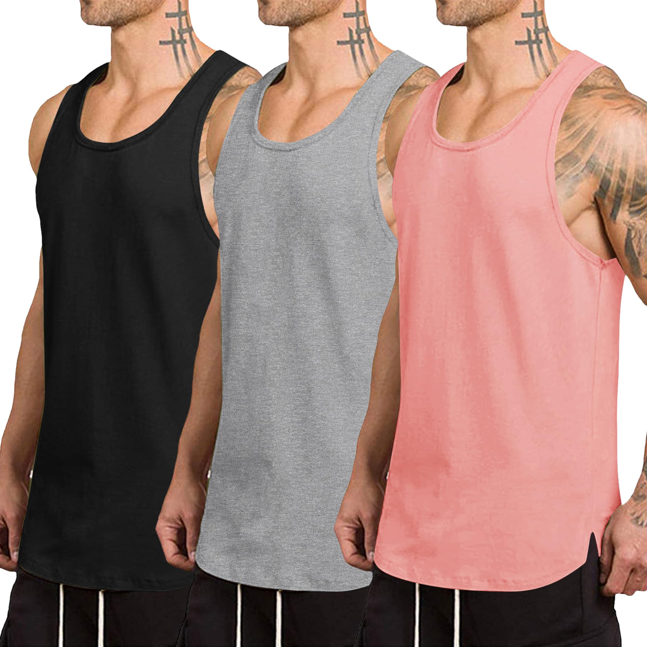 COOFANDY Men's 3 Pack Quick Dry Workout Tank Top Gym Muscle Tee Fitness Bodybuilding Sleeveless T Shirt thumbnail