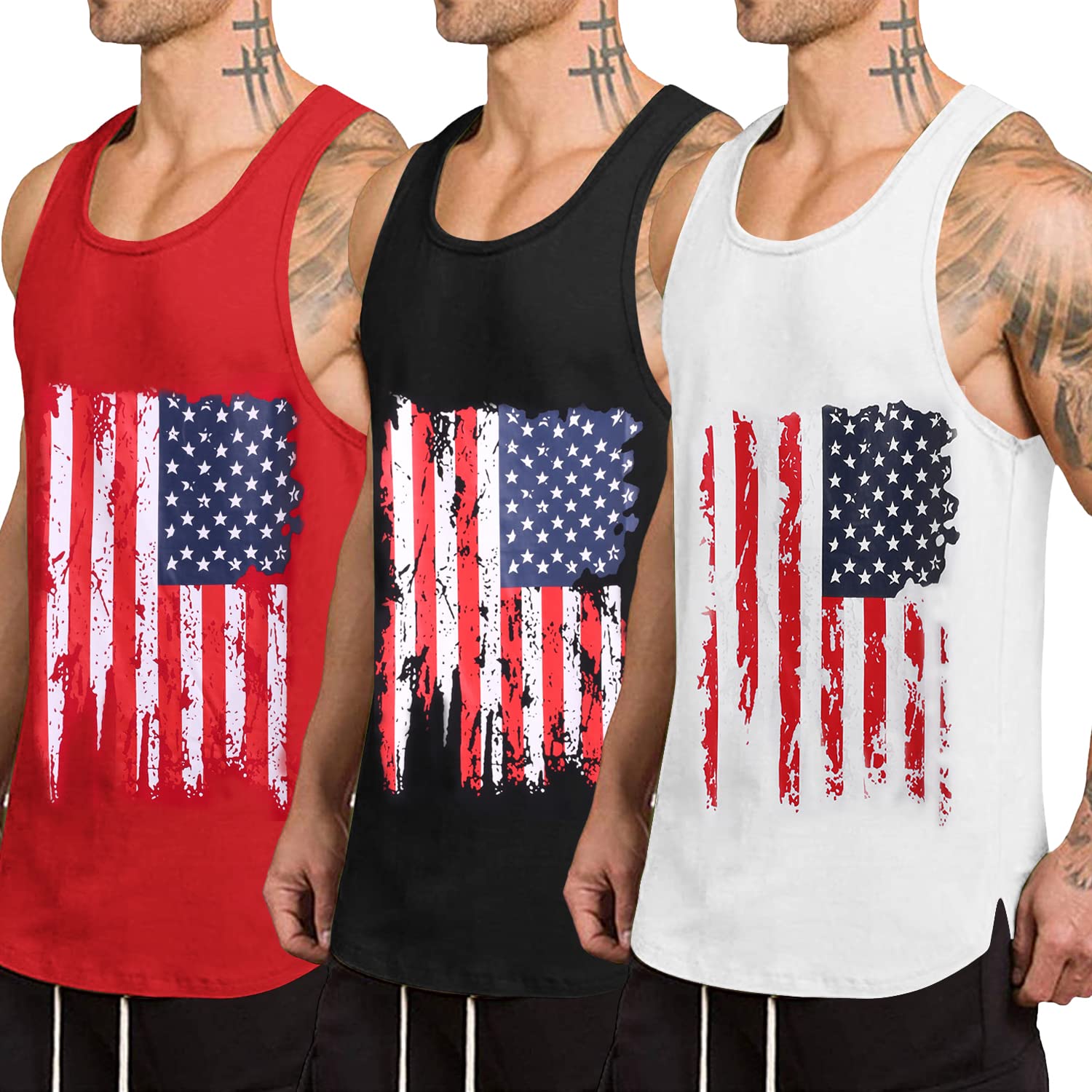 COOFANDY Men's 3 Pack Quick Dry Workout Tank Top Gym Muscle Tee Fitness Bodybuilding Sleeveless T Shirt thumbnail