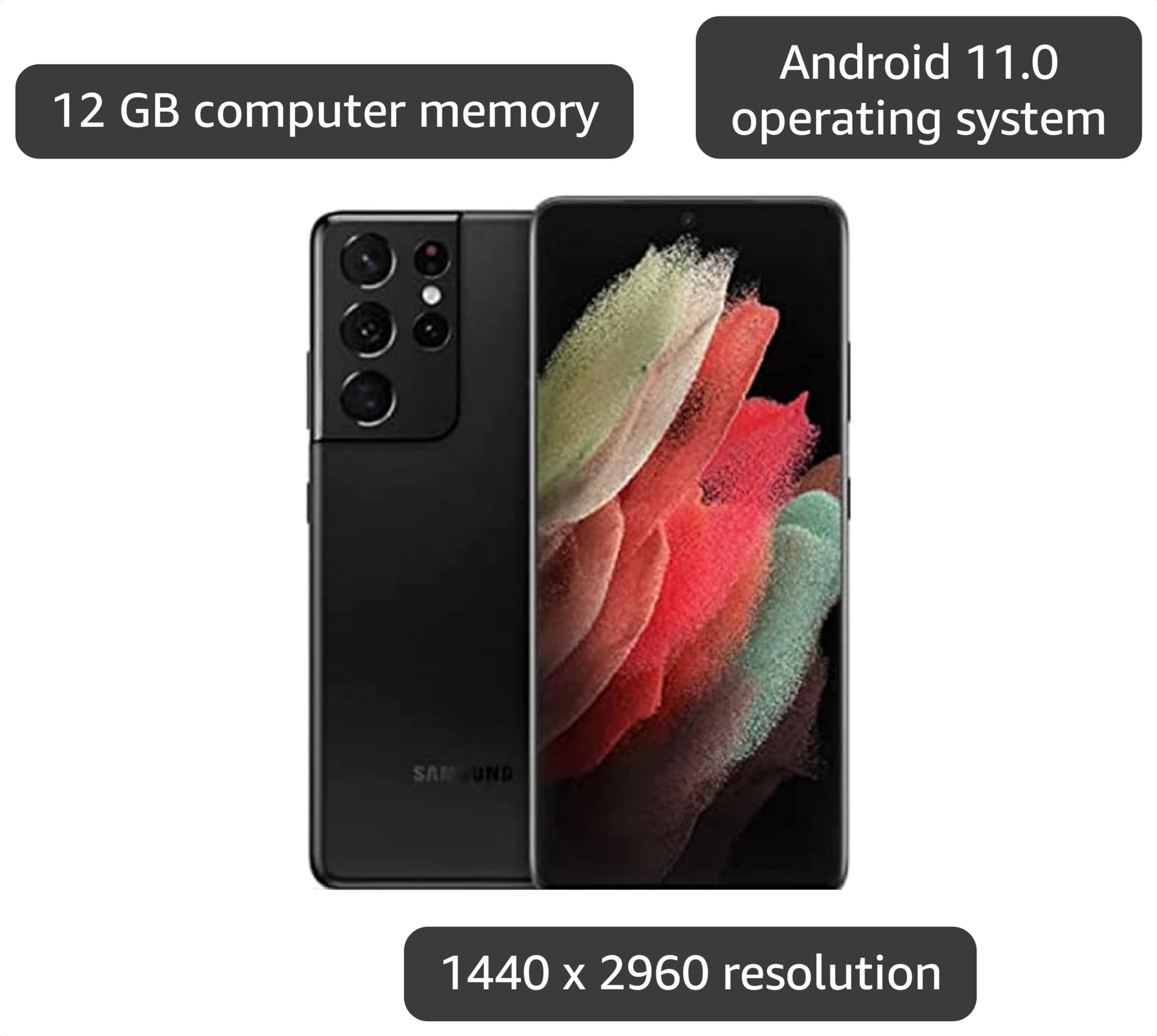 Samsung S21U 128GB Phantom Black Verizon (Renewed) thumbnail