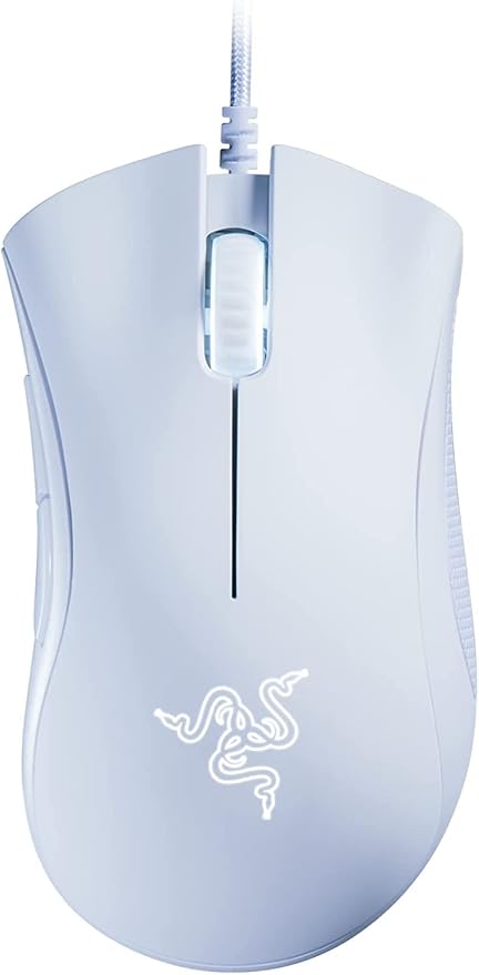 Razer DeathAdder Essential Gaming Mouse: 6400 DPI Optical Sensor - 5 Programmable Buttons - Mechanical Switches - Rubber Side Grips - Mercury White thumbnail