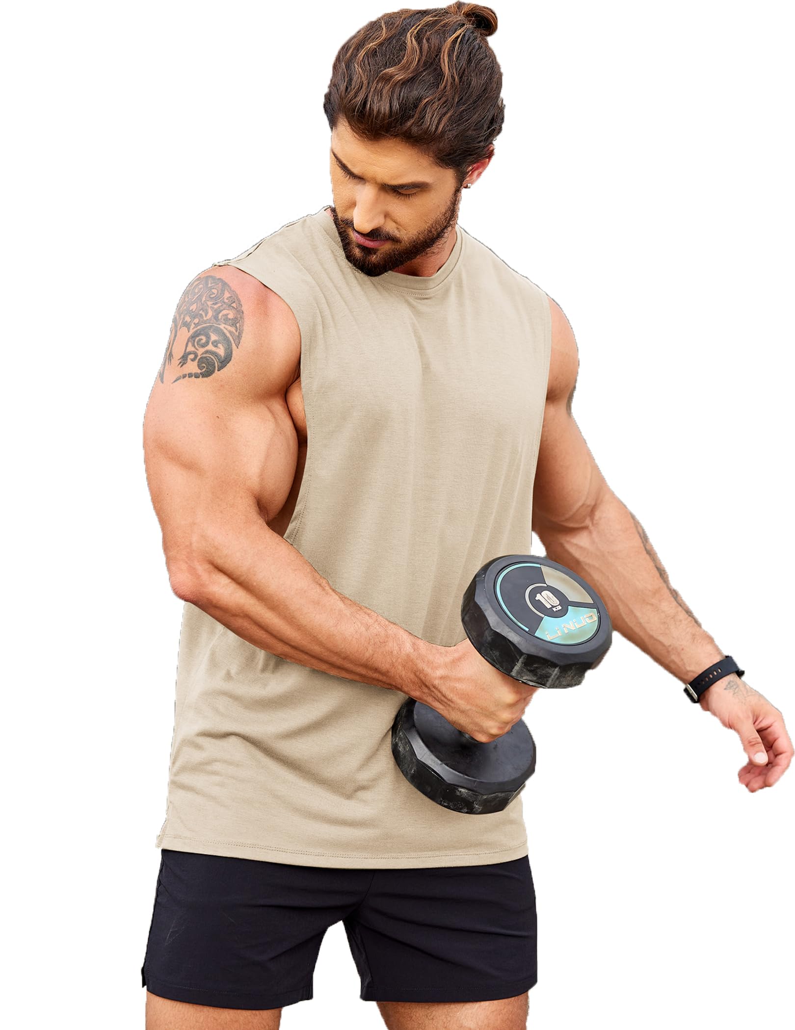 COOFANDY Men Workout Tank Top 2 Pack Gym Bodybuilding Sleeveless Muscle T Shirts thumbnail