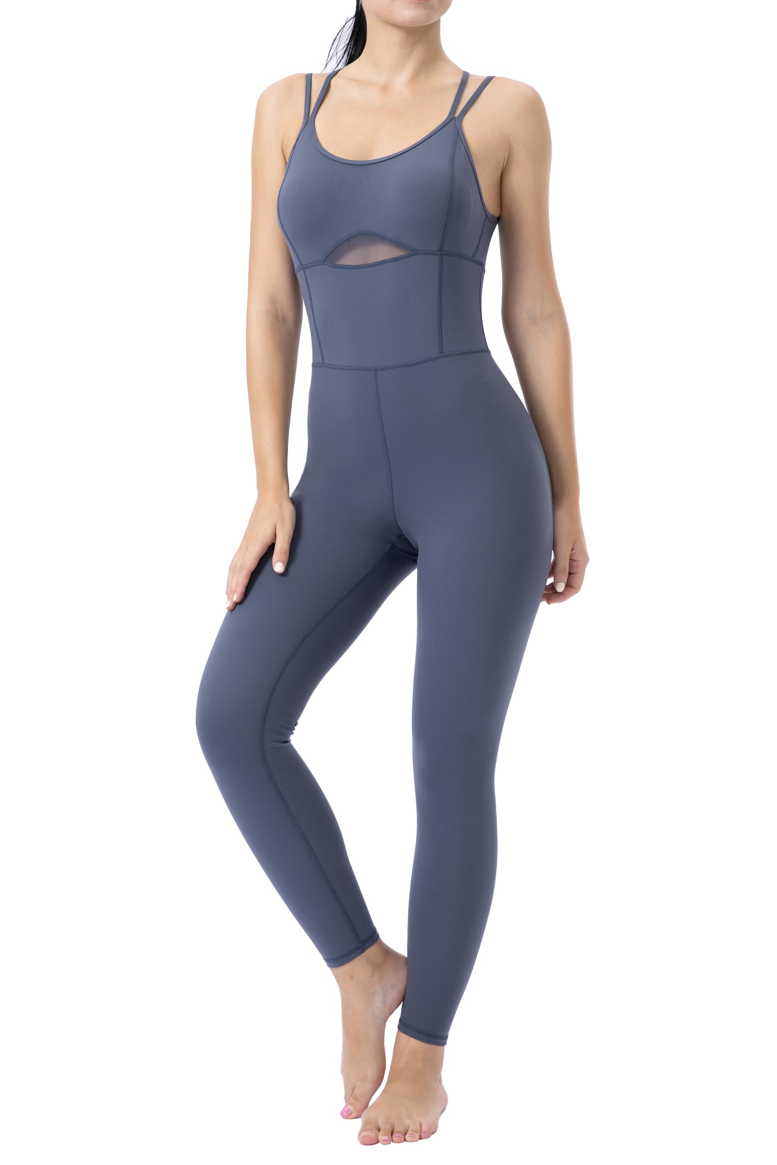 LOVESOFT Women's Sleevesless Bodysuit Dance Unitard, Backless Bodycon Rompers Jumpsuits for Workout Yoga