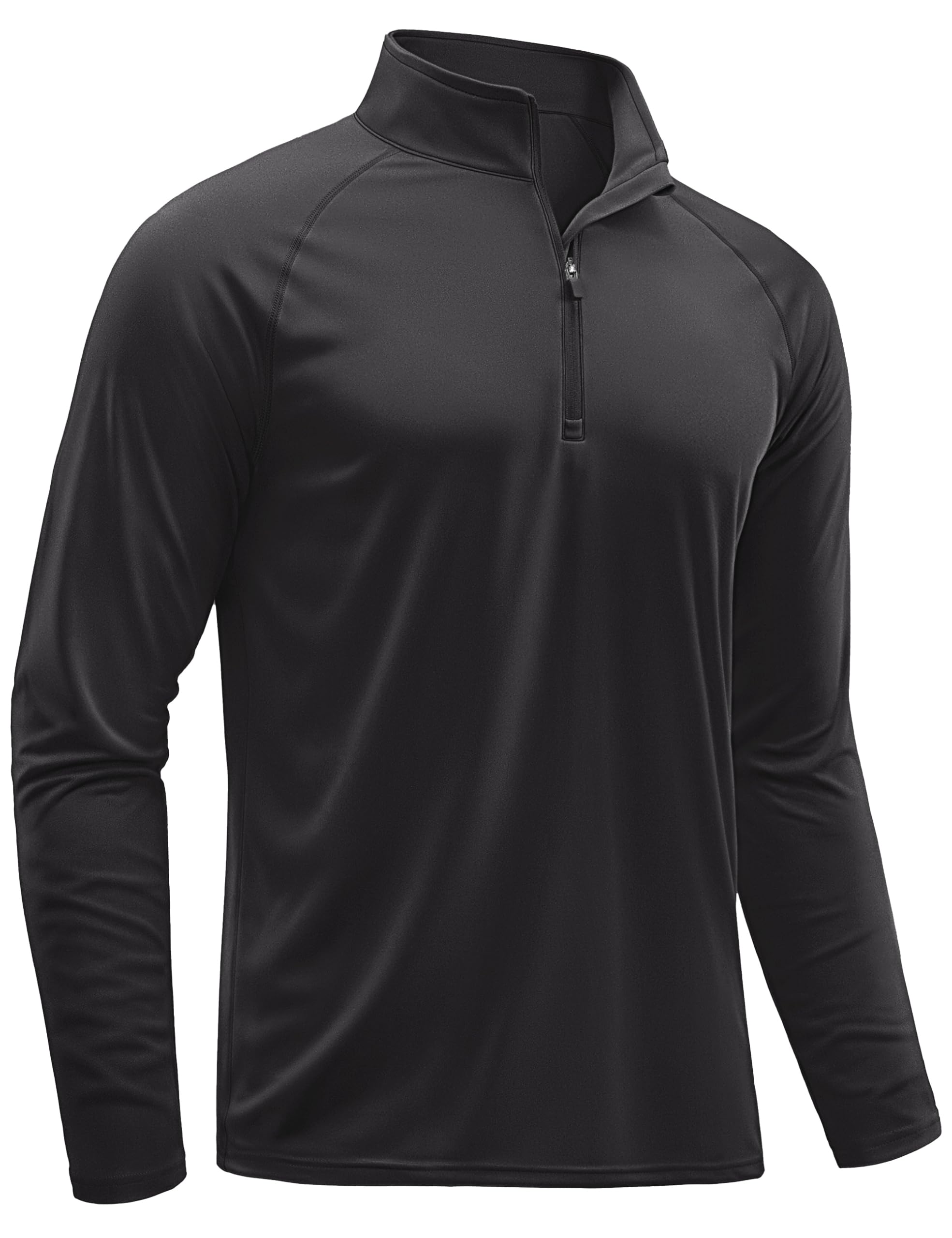TACVASEN Men's Long Sleeve Athletic Shirts 1/4 Pullover Zip Sun Protection Rash Guard UPF 50+ Outdoor Running T-Shirts