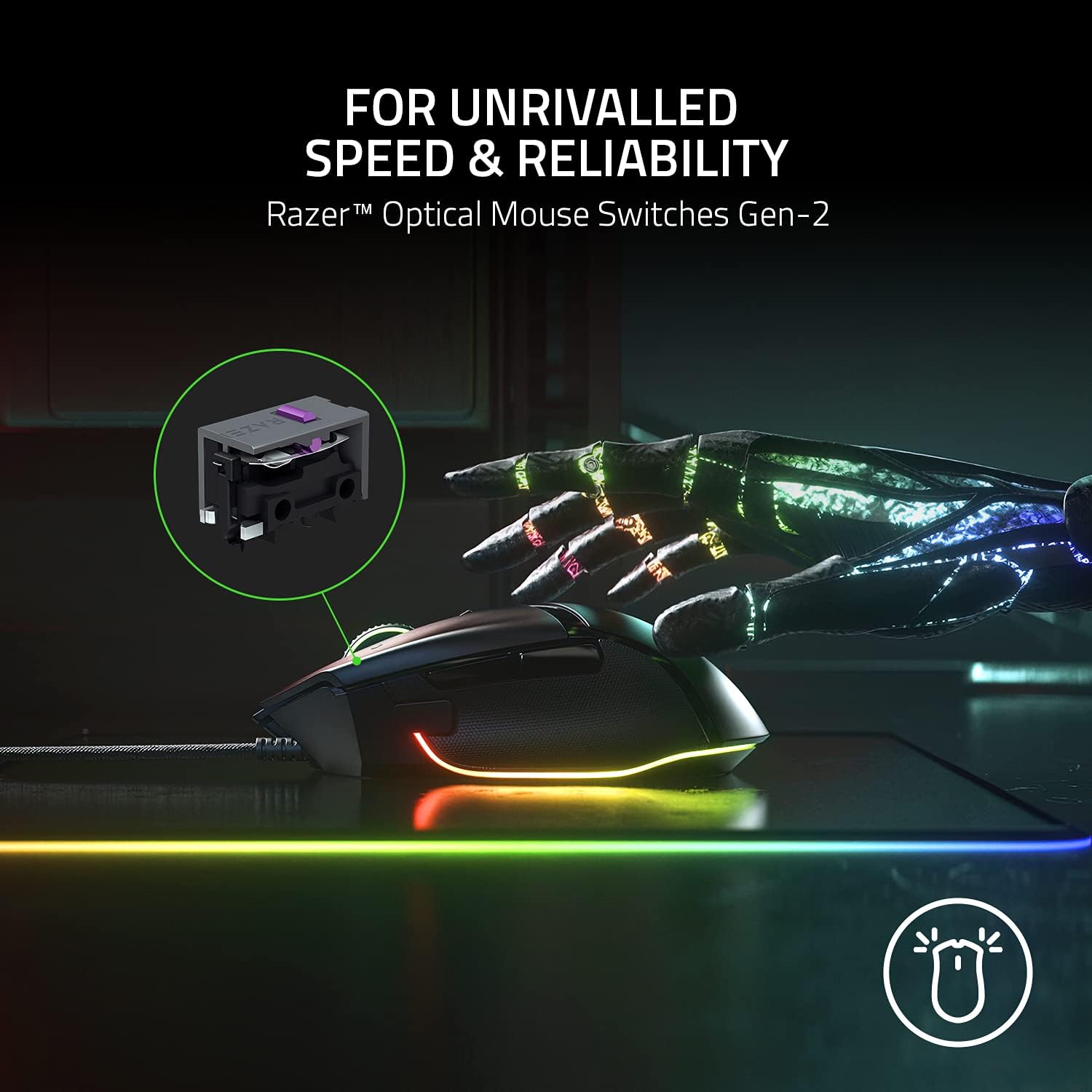 Razer Basilisk V3 Customizable RGB Wired Ergonomic Gaming Mouse, Black thumbnail