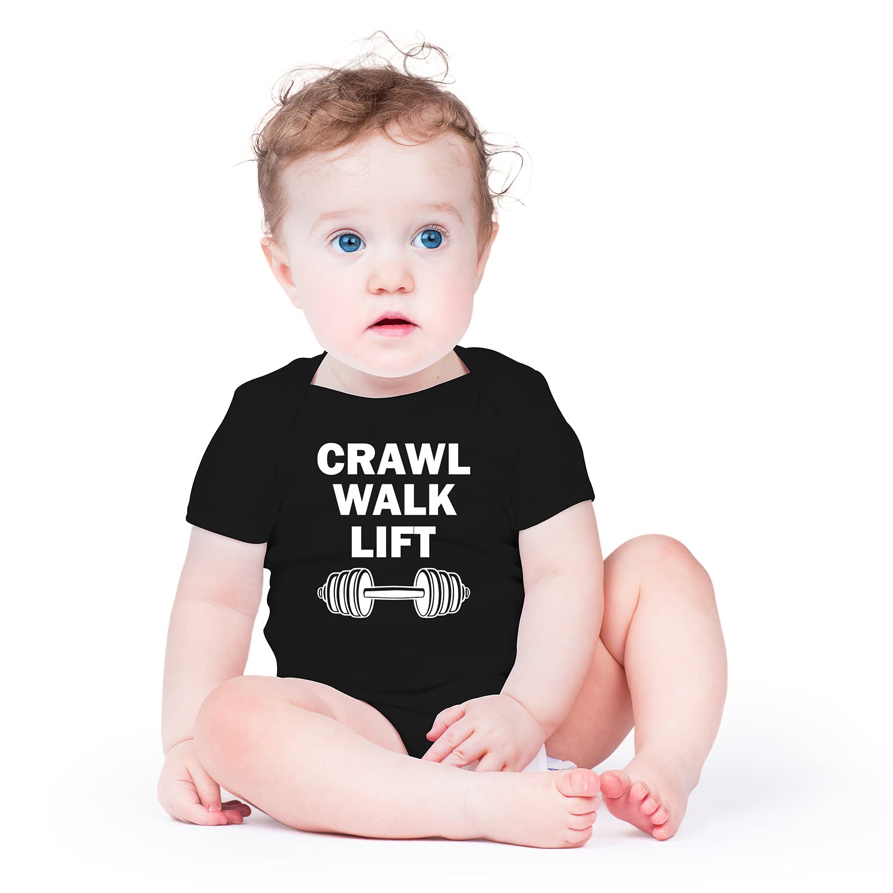 AW Fashions Crawl Walk Lift Baby Bodysuit Funny Cute Adorable Newborn Romper Clothing Boys Girls Outfit thumbnail