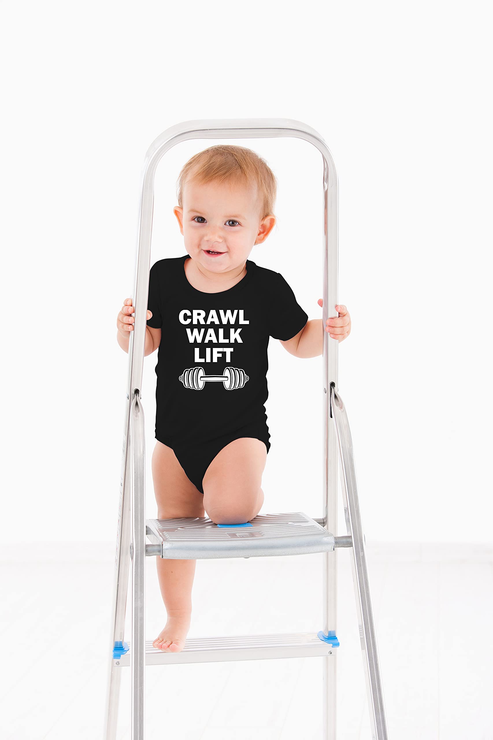 AW Fashions Crawl Walk Lift Baby Bodysuit Funny Cute Adorable Newborn Romper Clothing Boys Girls Outfit thumbnail