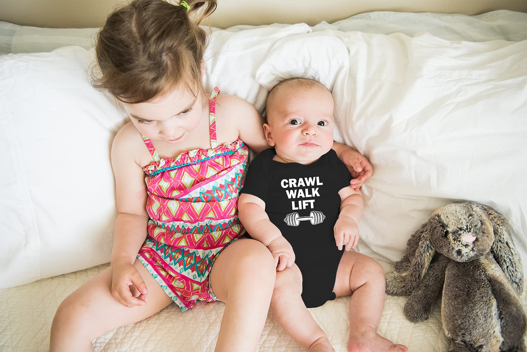 AW Fashions Crawl Walk Lift Baby Bodysuit Funny Cute Adorable Newborn Romper Clothing Boys Girls Outfit thumbnail