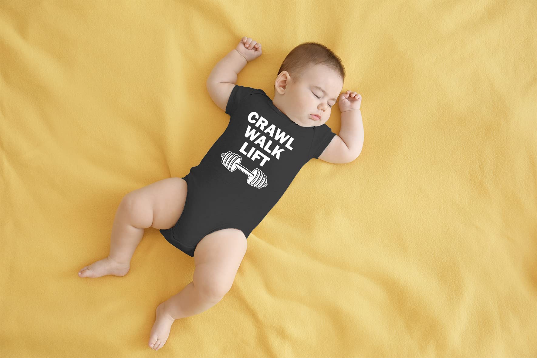 AW Fashions Crawl Walk Lift Baby Bodysuit Funny Cute Adorable Newborn Romper Clothing Boys Girls Outfit thumbnail