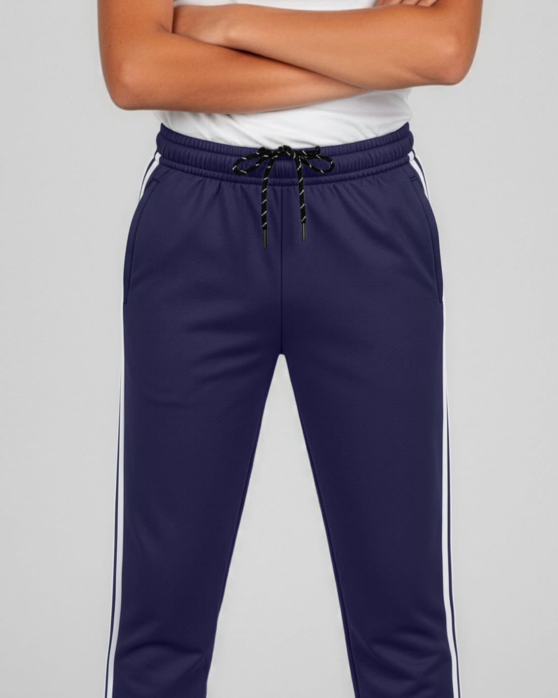 Real Essentials 3 Pack: Boy's Mesh Jogger Sweatpants - Youth Kids Baseball Football Athletic Pants with Pockets thumbnail