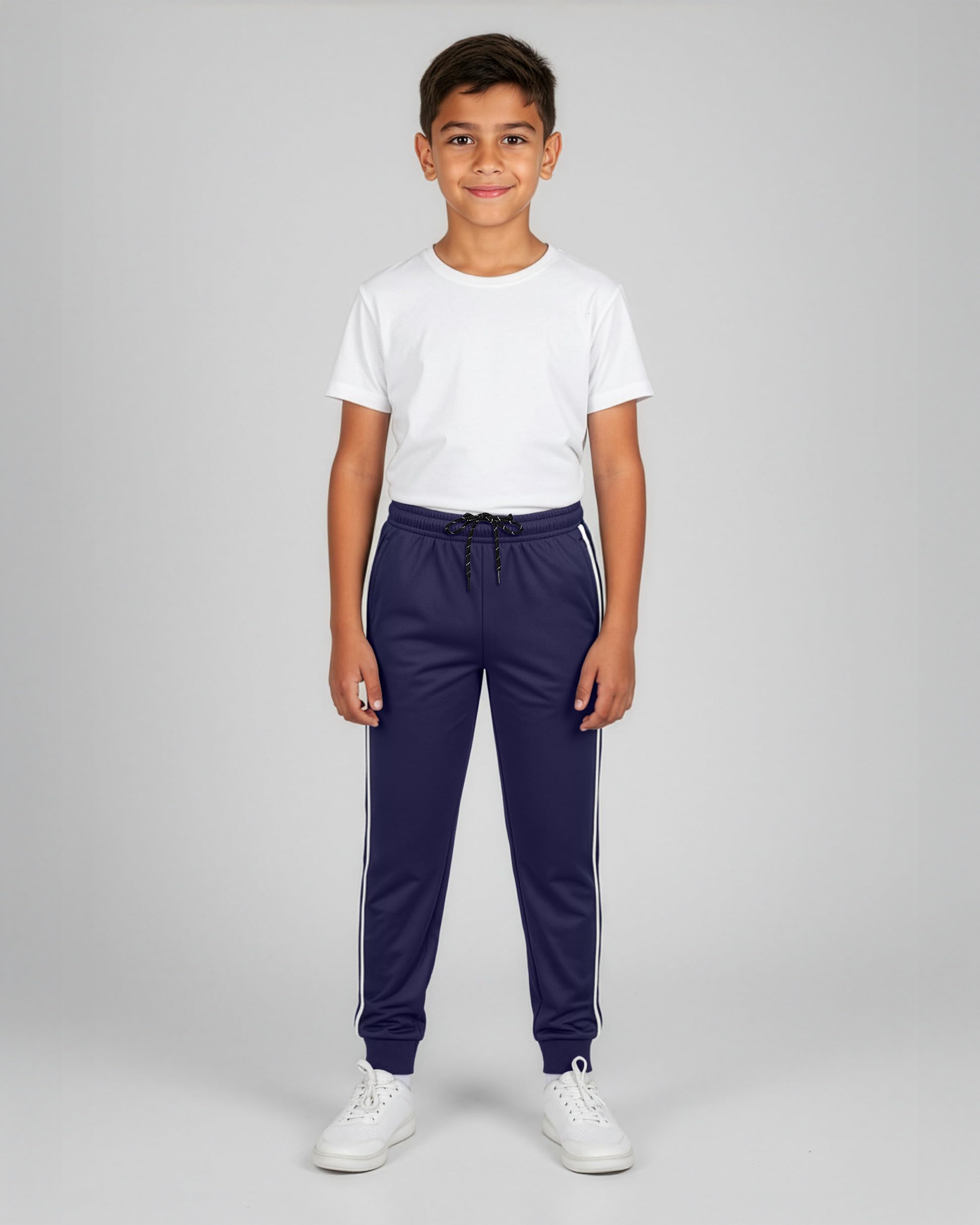 Real Essentials 3 Pack: Boy's Mesh Jogger Sweatpants - Youth Kids Baseball Football Athletic Pants with Pockets thumbnail