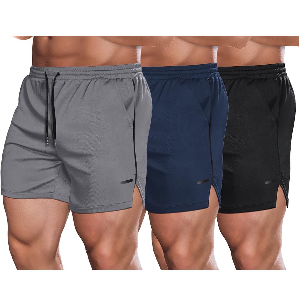 COOFANDY Men's 2 Pack Gym Workout Shorts Quick Dry Athletic Shorts 5 Inch Lightweight Sports Running Shorts with Pockets thumbnail