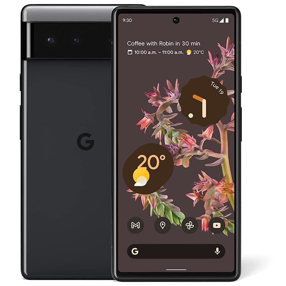 Google Pixel 6 5G, 128GB, Stormy Black - Unlocked (Renewed)