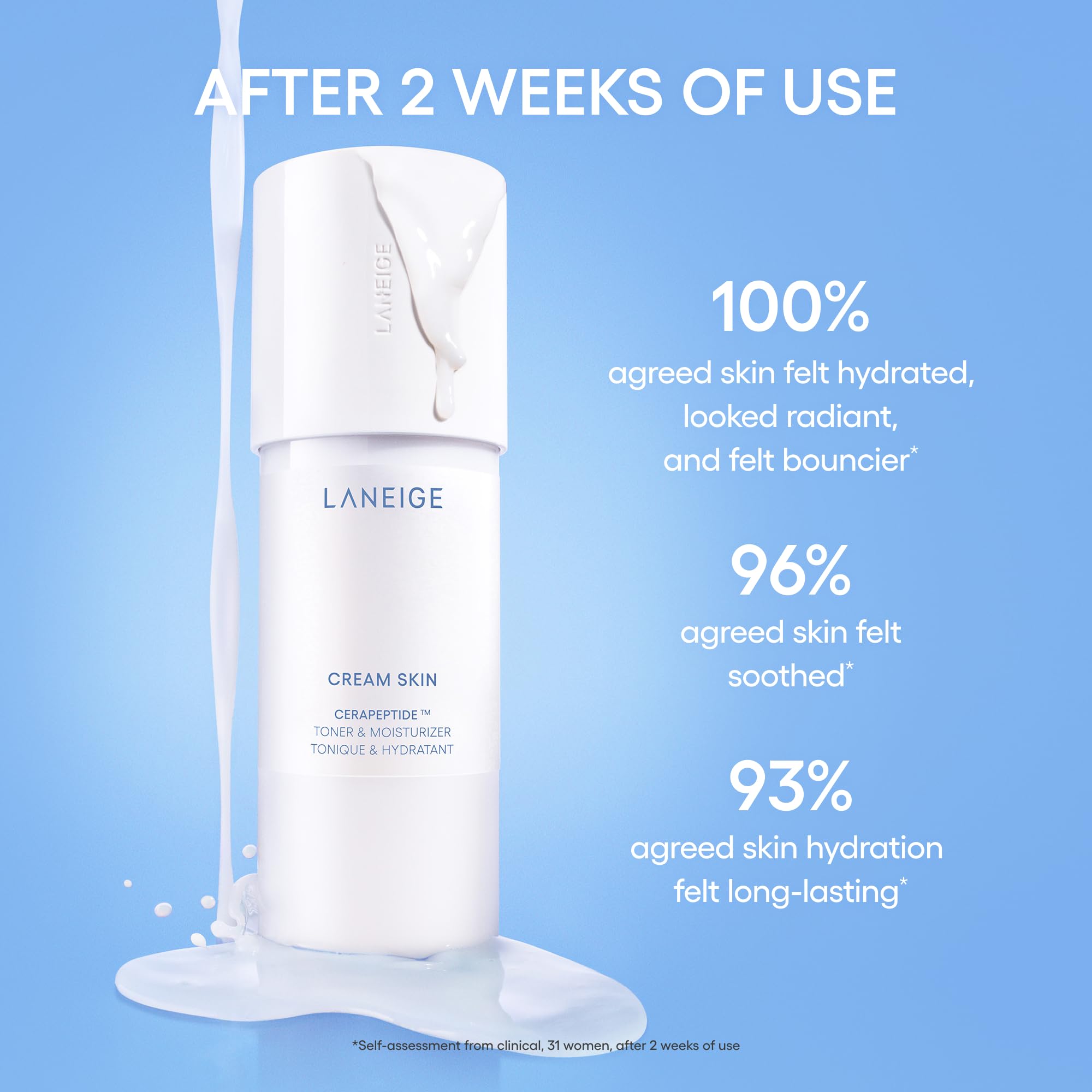LANEIGE Cream Skin Toner & Moisturizer: Lightweight Refillable Korean Milky Toner with Ceramide & Peptide for Hydration, Firming, & Barrier Support thumbnail