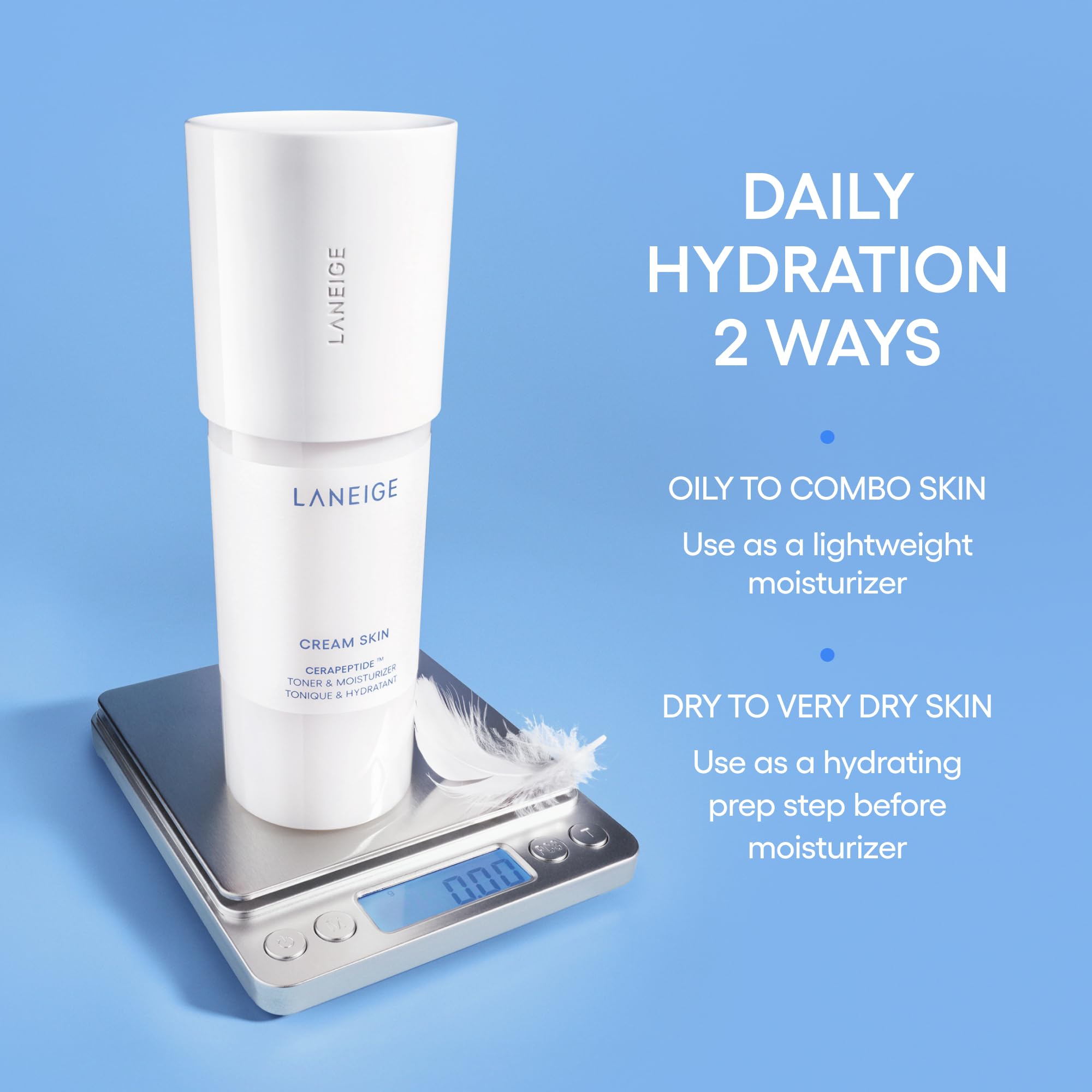 LANEIGE Cream Skin Toner & Moisturizer: Lightweight Refillable Korean Milky Toner with Ceramide & Peptide for Hydration, Firming, & Barrier Support thumbnail