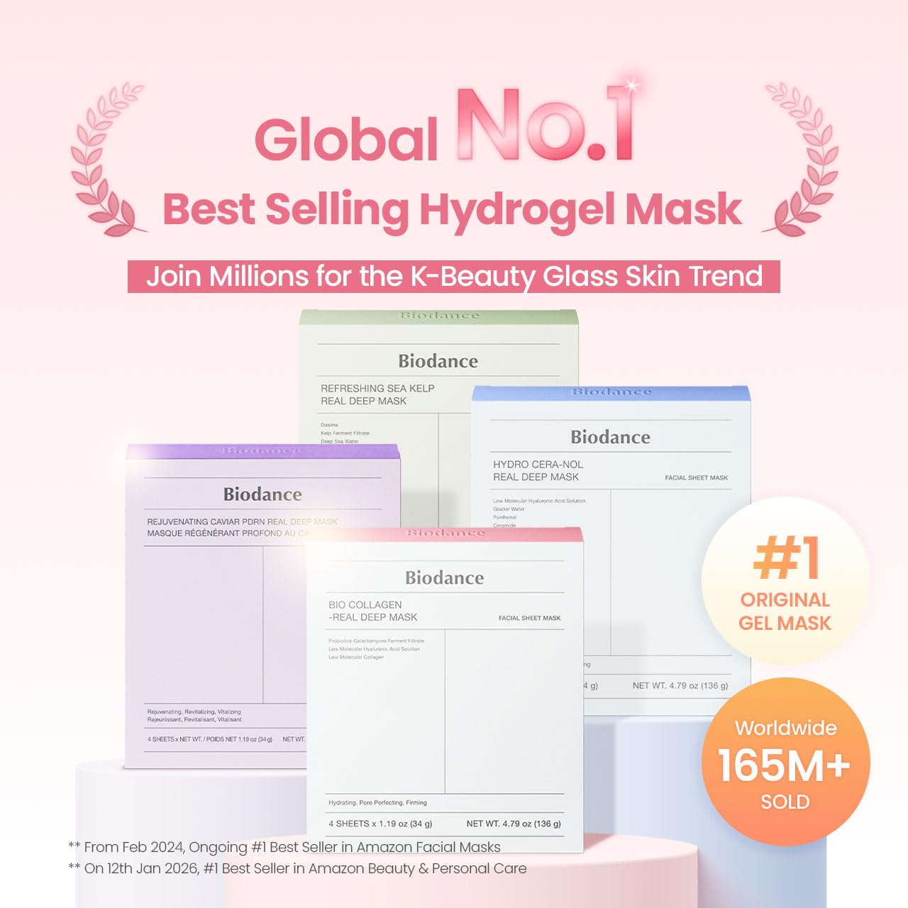 BIODANCE Bio-Collagen Real Deep Mask, Hydrating Overnight Hydrogel Face Mask, Pore Minimizing, Elasticity, Plumping, Travel Essentials & Self Care Gifts for Women, Korean Skin Care | 1.19oz(34g) x 4ea thumbnail