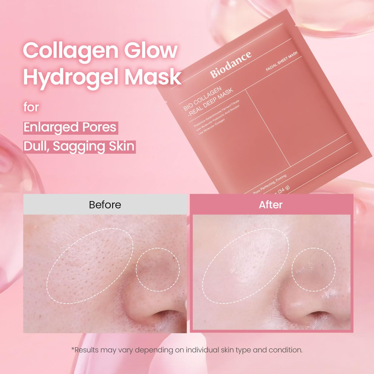 BIODANCE Bio-Collagen Real Deep Mask, Hydrating Overnight Hydrogel Face Mask, Pore Minimizing, Elasticity, Plumping, Travel Essentials & Self Care Gifts for Women, Korean Skin Care | 1.19oz(34g) x 4ea thumbnail