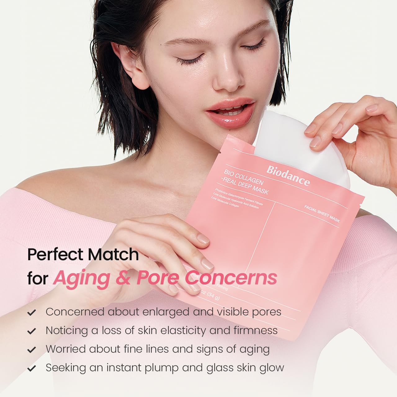 BIODANCE Bio-Collagen Real Deep Mask, Hydrating Overnight Hydrogel Face Mask, Pore Minimizing, Elasticity, Plumping, Travel Essentials & Self Care Gifts for Women, Korean Skin Care | 1.19oz(34g) x 4ea thumbnail