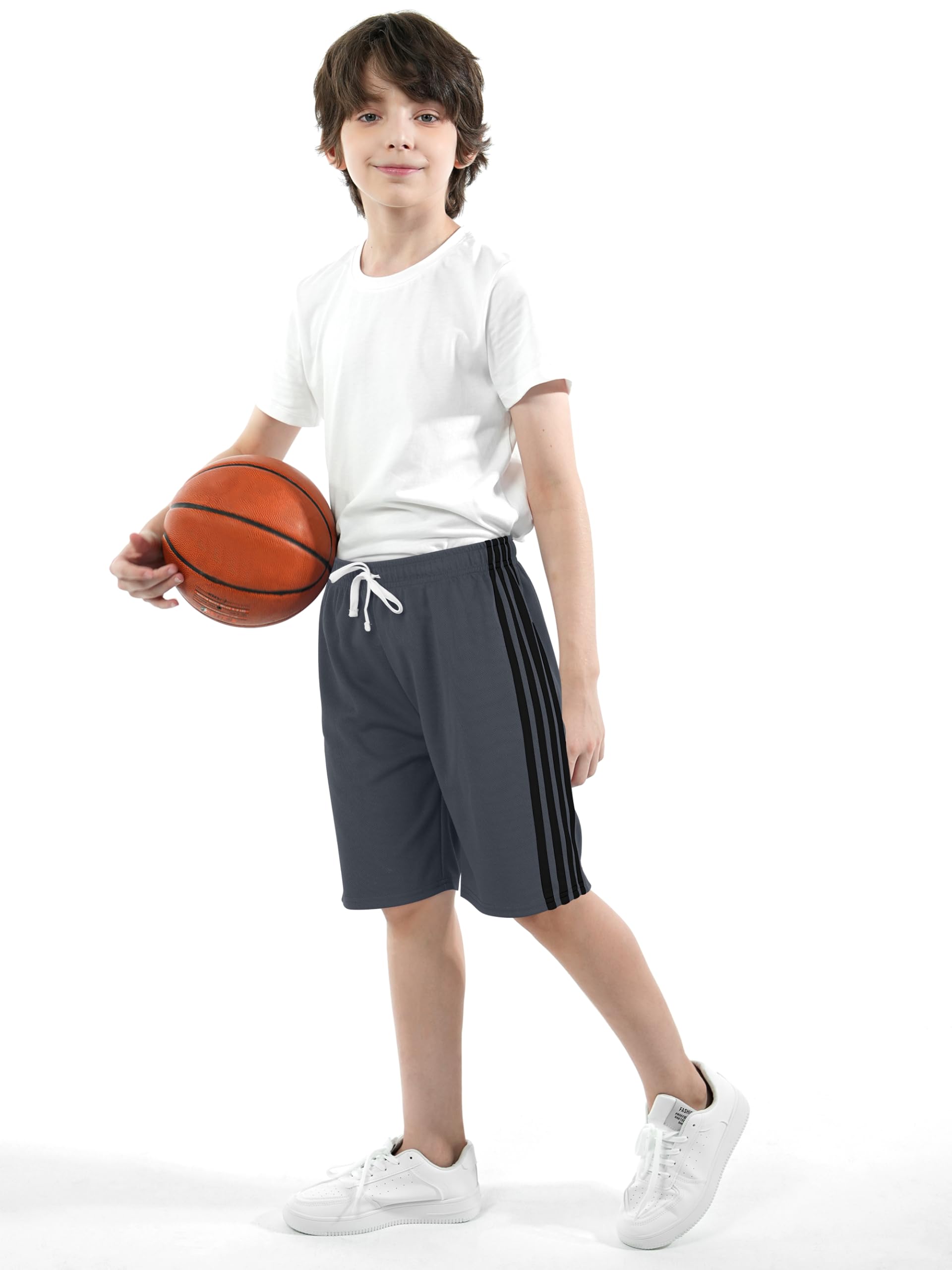 Resinta 4 Pack Boys Shorts Boys Athletic Basketball Shorts Kids Mesh Quick Dry Active Sports Gym Soccer Shorts for Summer thumbnail