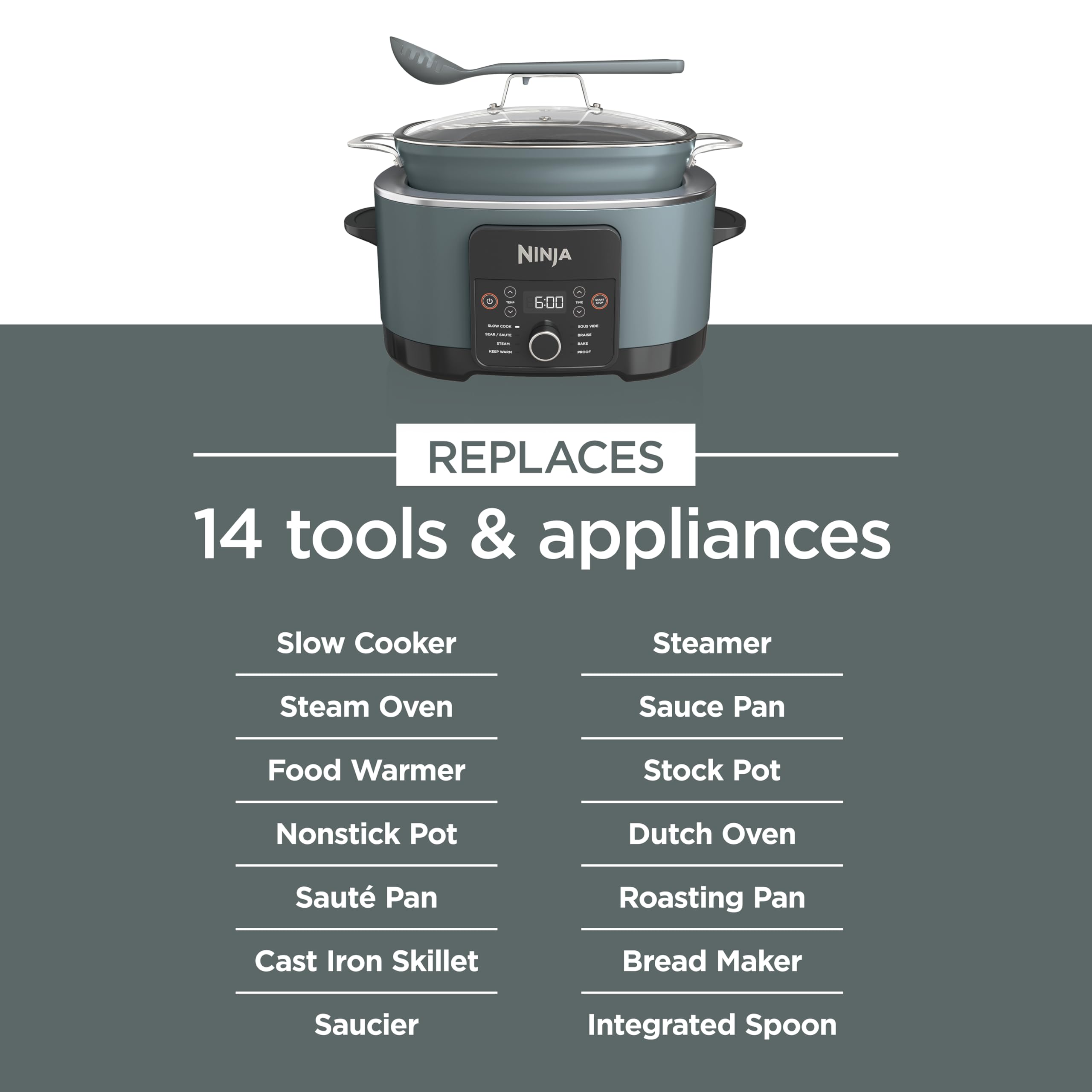 Ninja® PossibleCooker™ PRO 14-in-1, 8.5-qt, Sea Salt Gray, MC1001 thumbnail