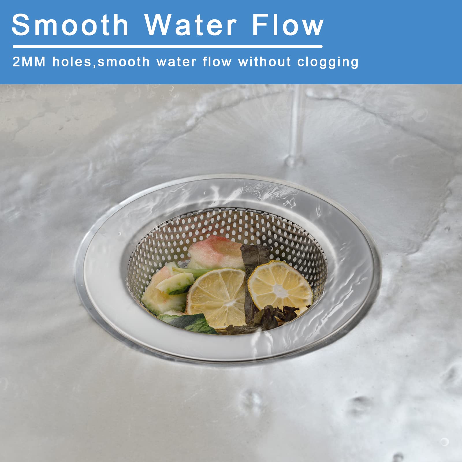 2 Pcs Sink Strainer Double-Layer Safe Design for Kitchen Sink Drain Basket thumbnail