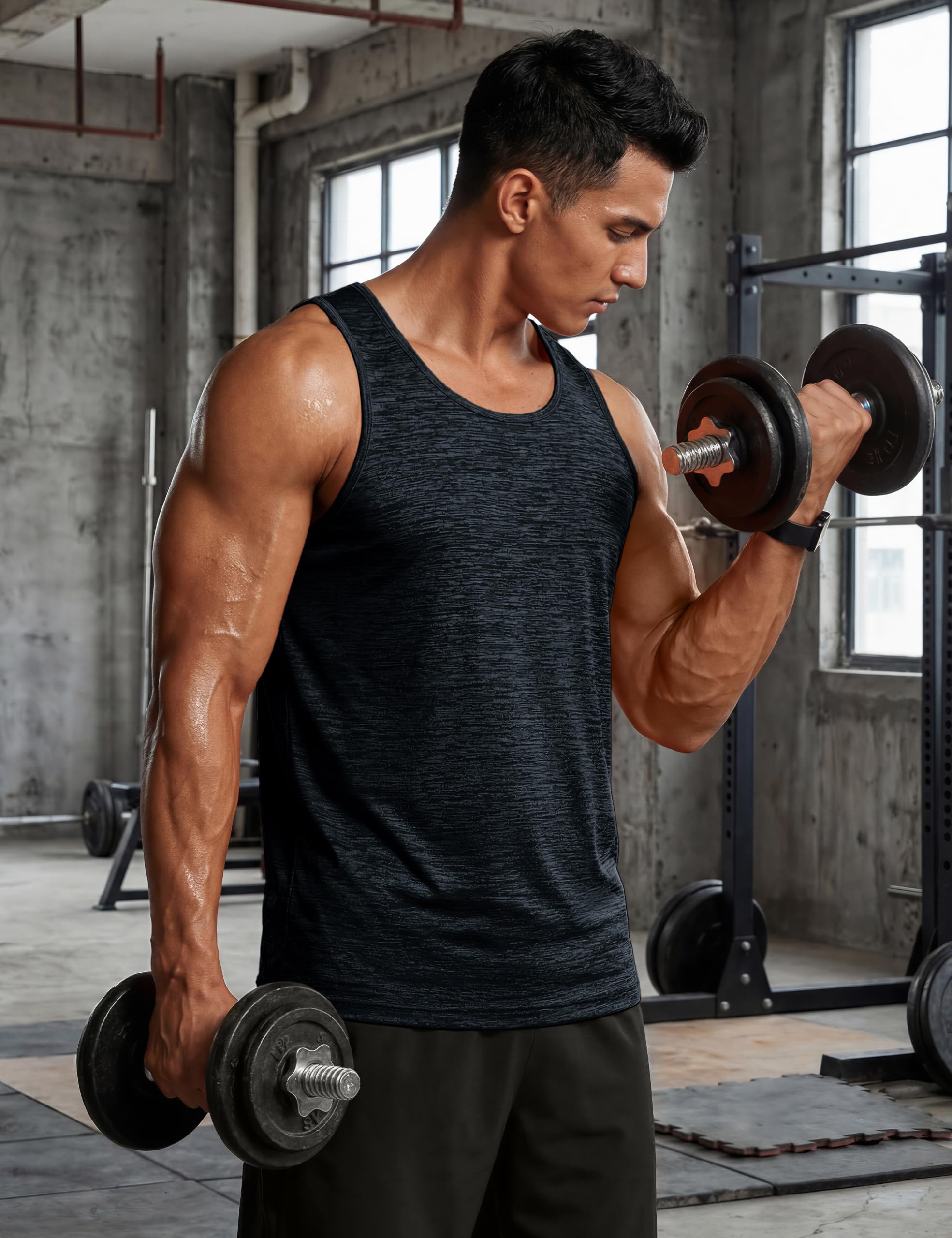 TACVASEN Men's Tank Tops Quick Dry Sleeveless Workout Muscle Shirt Athletic Bodybuilding Gym Performance Tee Shirts thumbnail