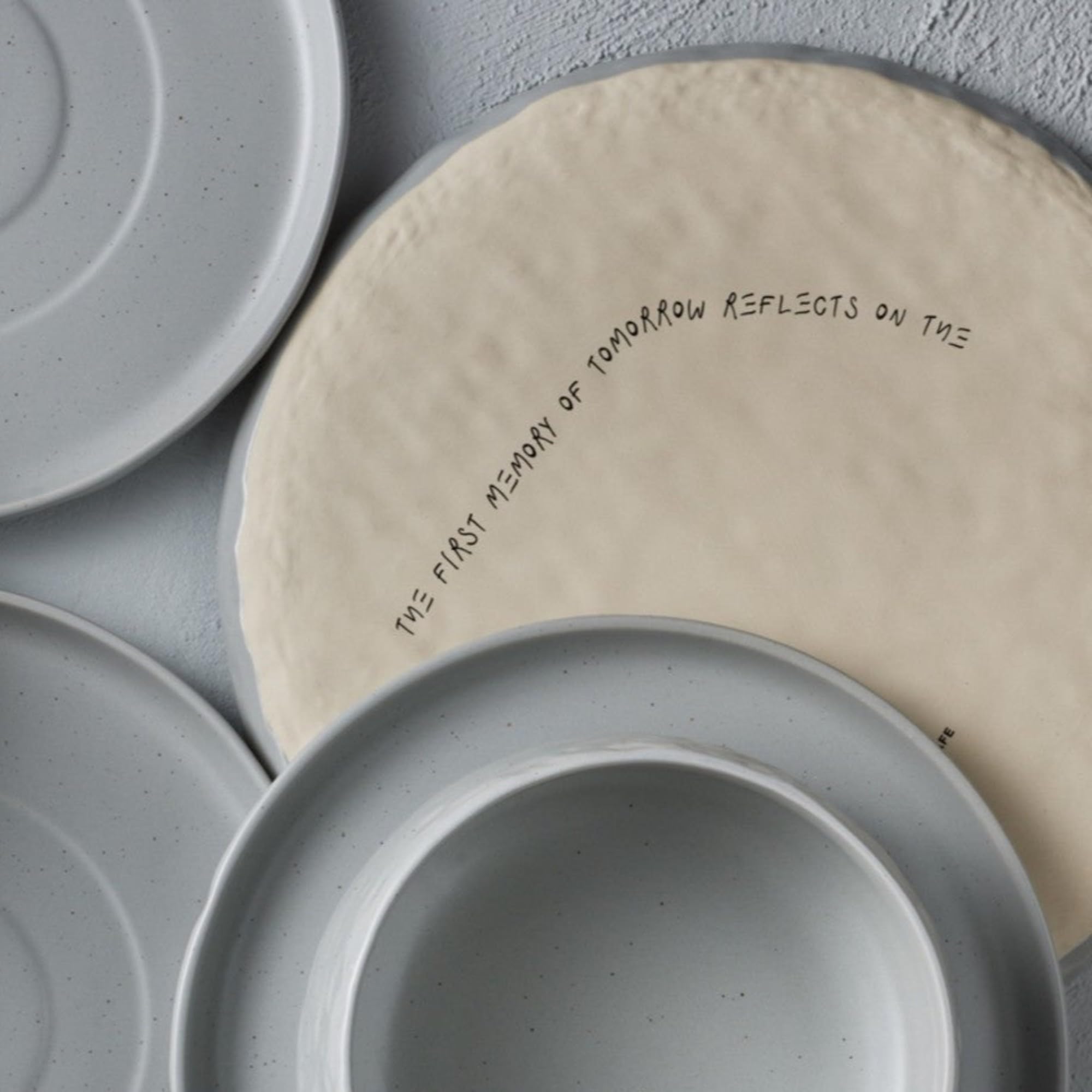 Stone by Mercer Project SHOSAI 16-Piece Stoneware Dinnerware Set, Plates and Bowls Set, Modern Dishware set fo 4, Grey Speckled thumbnail