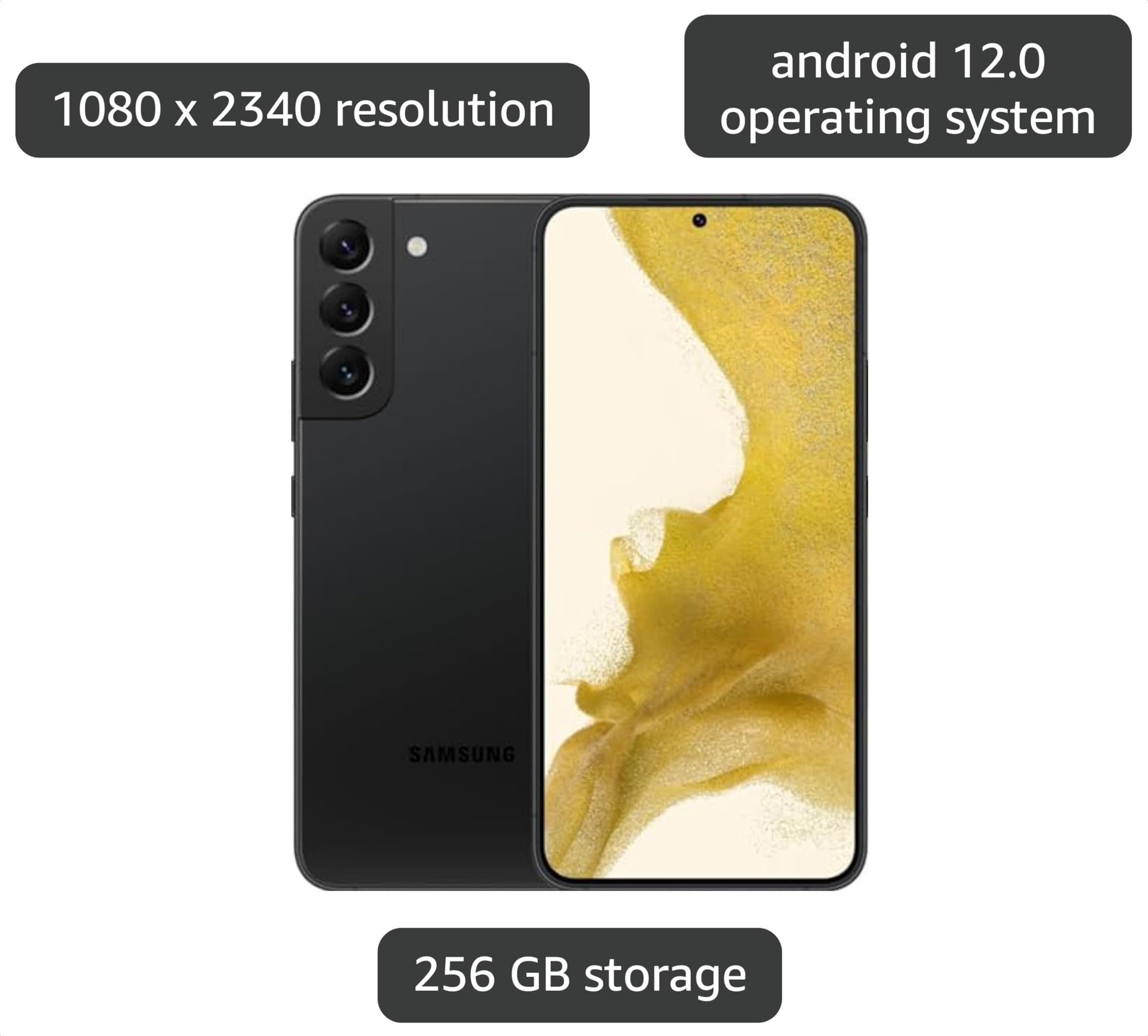Samsung Galaxy S22+ Plus 5G, US Version, 256GB, Phantom Black - Unlocked (Renewed) thumbnail