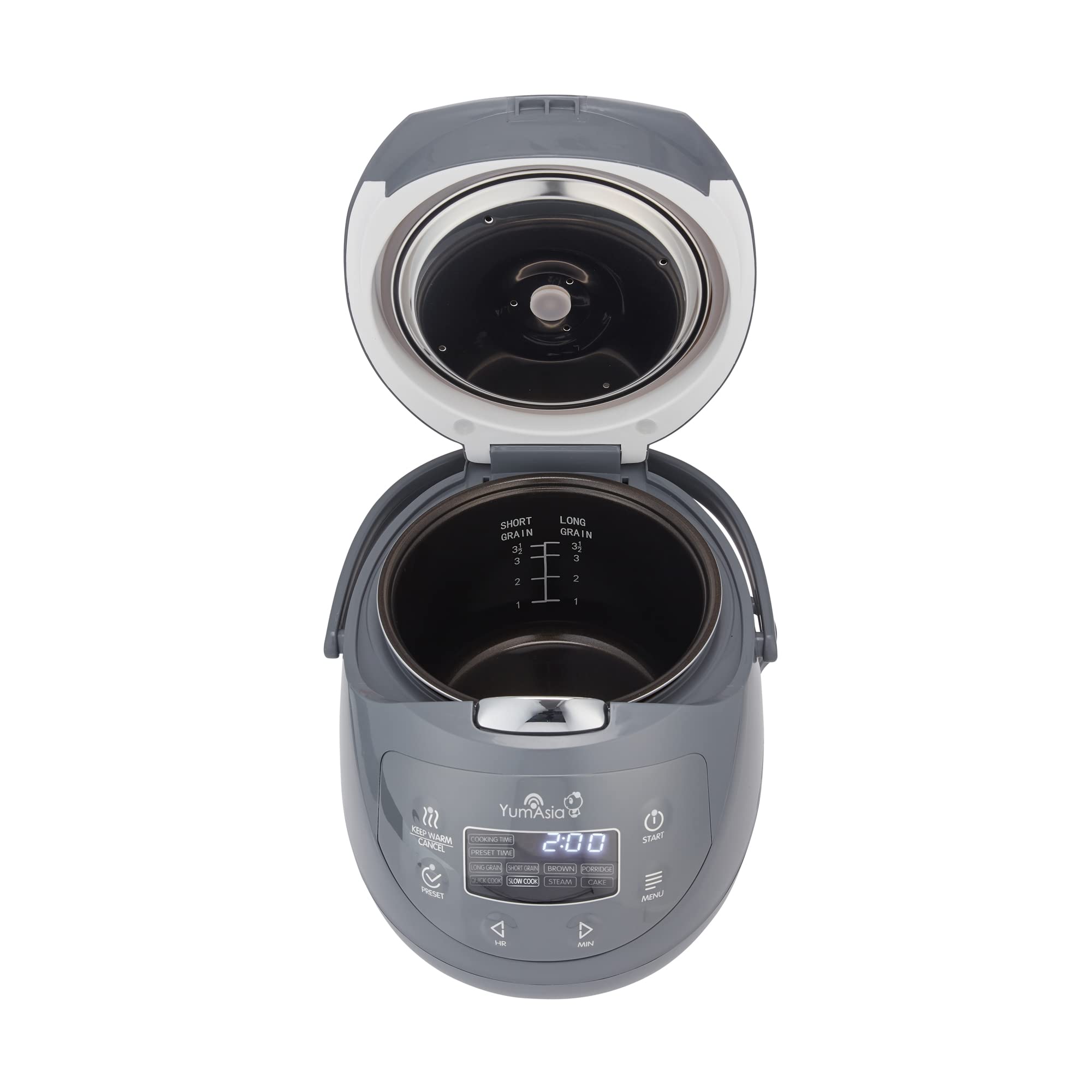 Yum Asia Panda Mini Rice Cooker With Ninja Ceramic Bowl and Advanced Fuzzy Logic (3.5 cup, 0.63 litre) 4 Rice Cooking Functions, 4 Multicooker functions, Digital LED display - 120V thumbnail