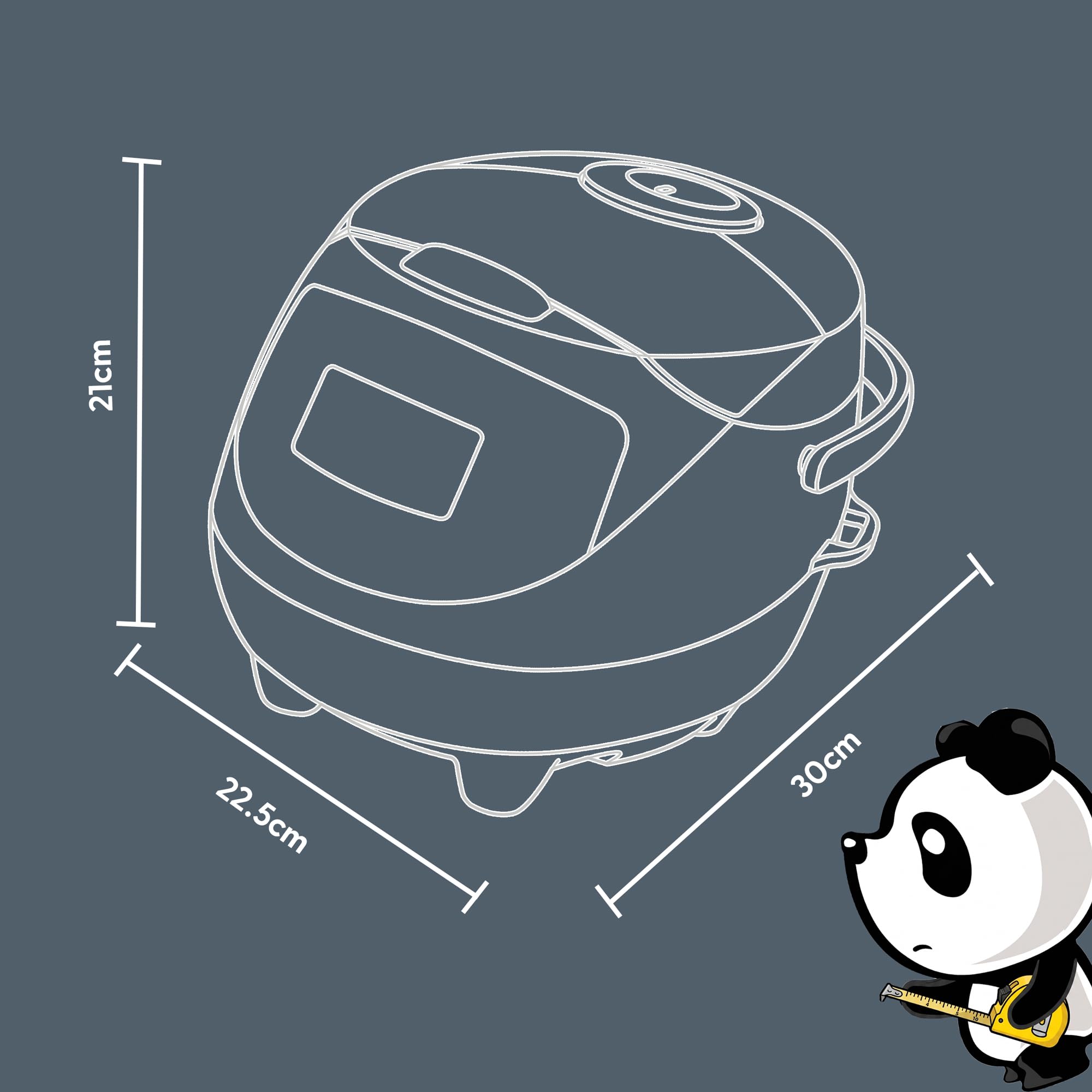 Yum Asia Panda Mini Rice Cooker With Ninja Ceramic Bowl and Advanced Fuzzy Logic (3.5 cup, 0.63 litre) 4 Rice Cooking Functions, 4 Multicooker functions, Digital LED display - 120V thumbnail
