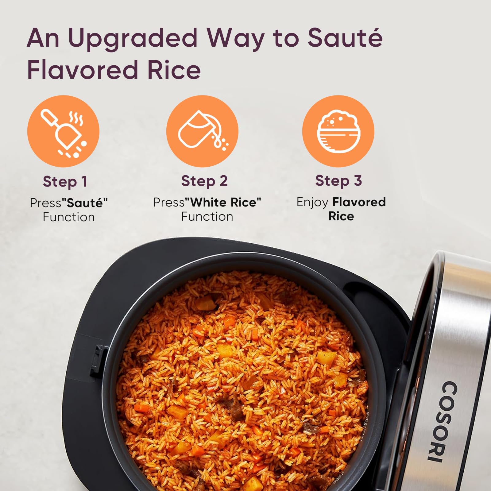 Cosori Rice Cooker 10 Cup, Fuzzy Logic, Ceramic Coating Inner Pot,18-in-1 thumbnail