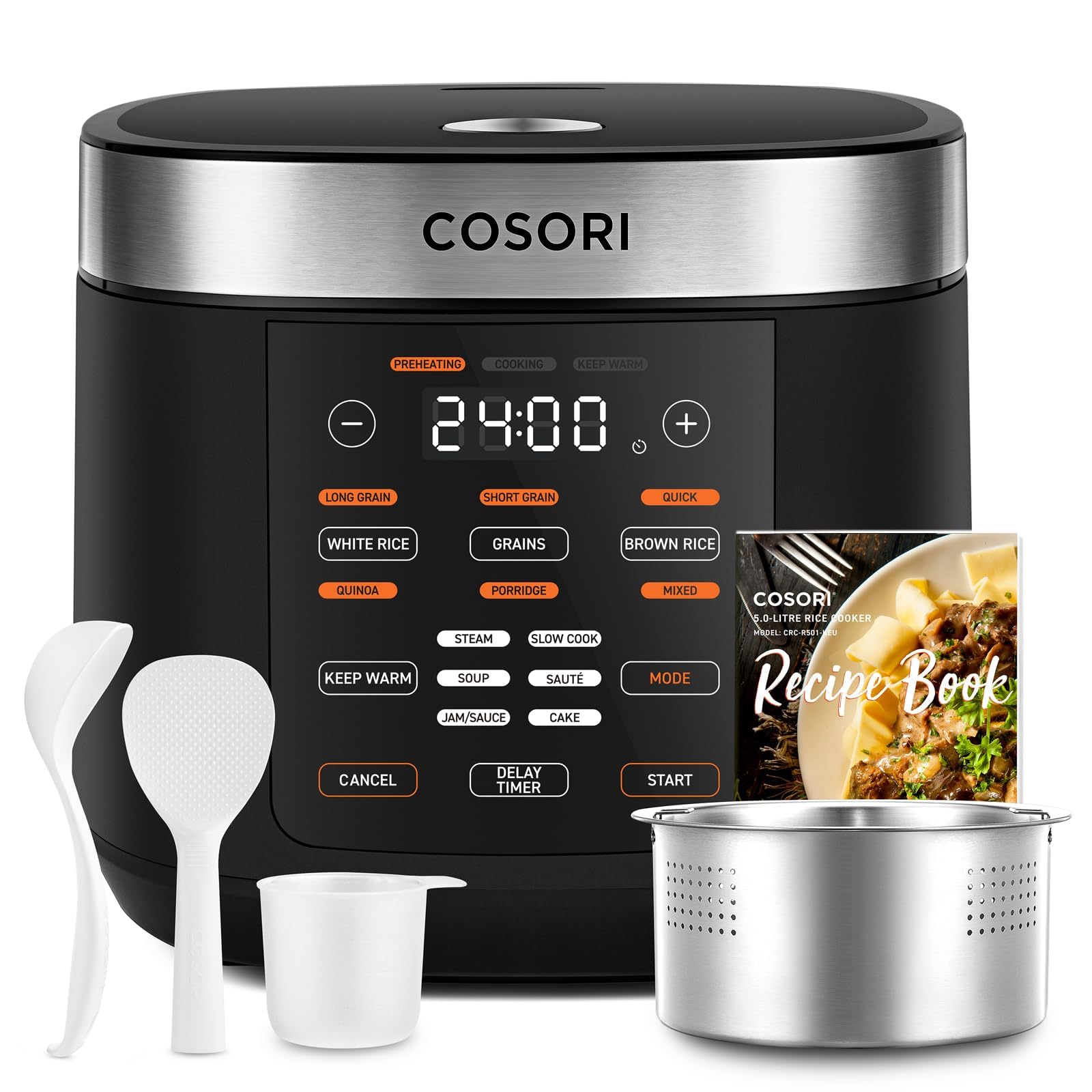 Cosori Rice Cooker 10 Cup, Fuzzy Logic, Ceramic Coating Inner Pot,18-in-1 thumbnail