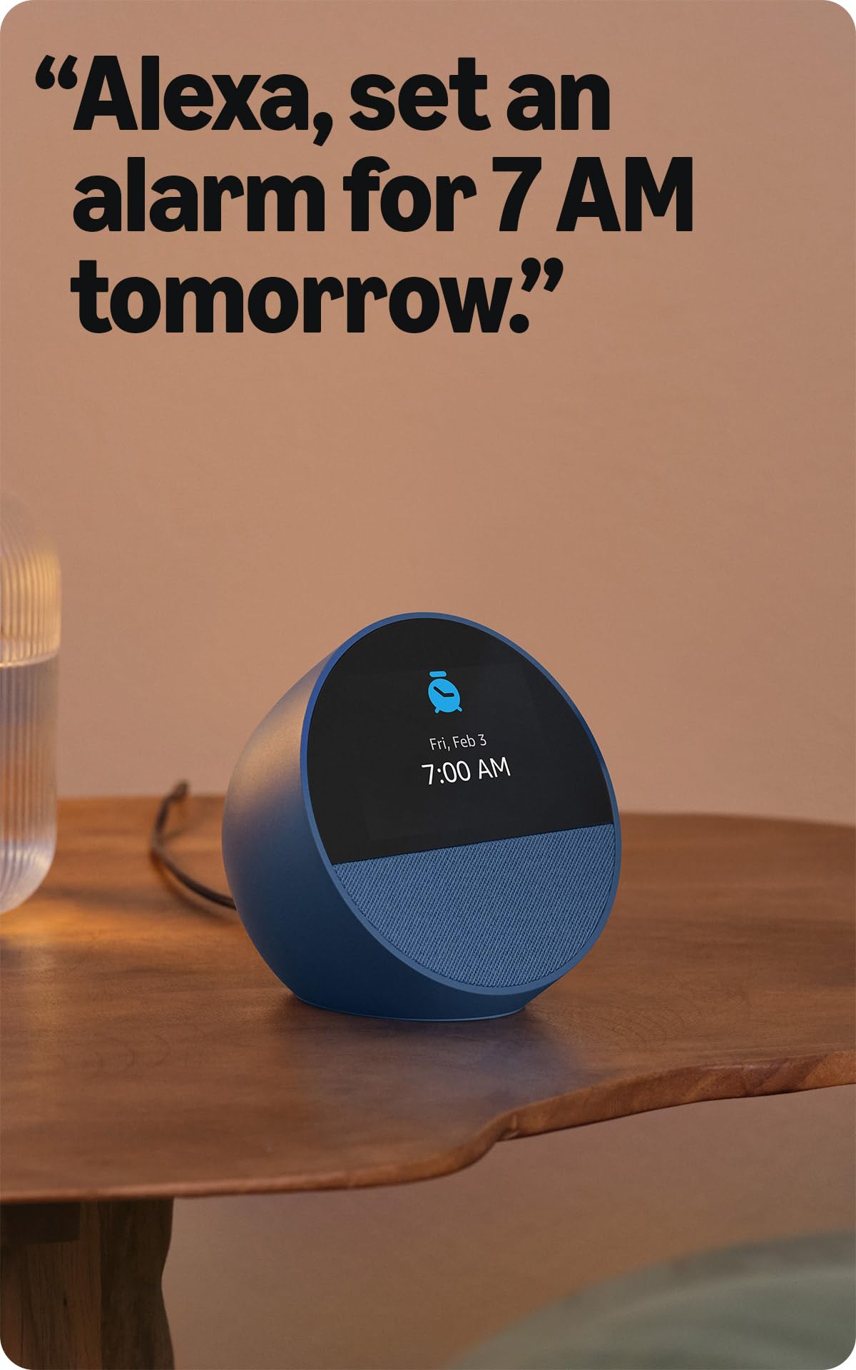 Amazon Echo Spot (newest model), Great for nightstands, offices and kitchens, Smart alarm clock, Designed for Alexa+, Black thumbnail