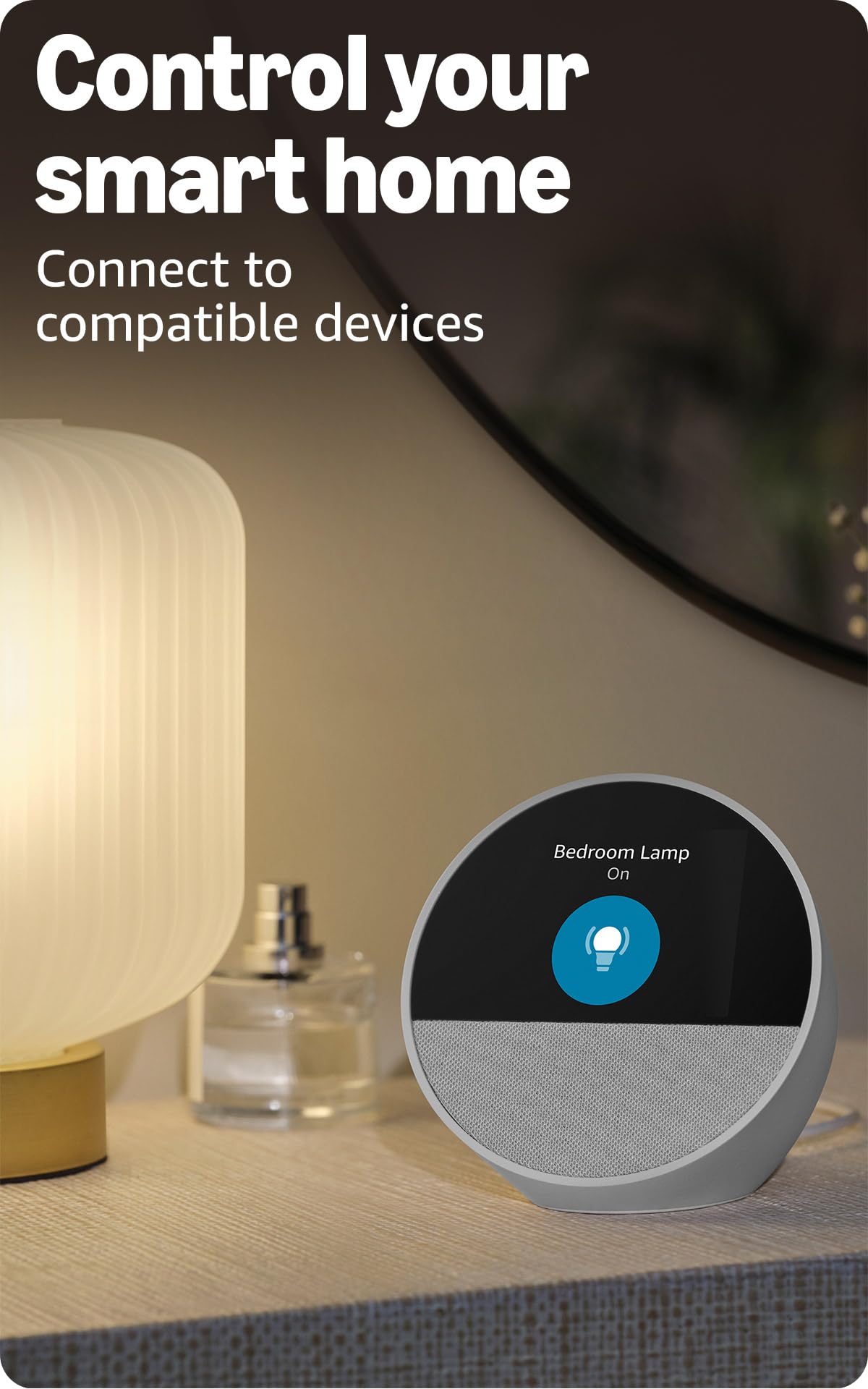 Amazon Echo Spot (newest model), Great for nightstands, offices and kitchens, Smart alarm clock, Designed for Alexa+, Black thumbnail
