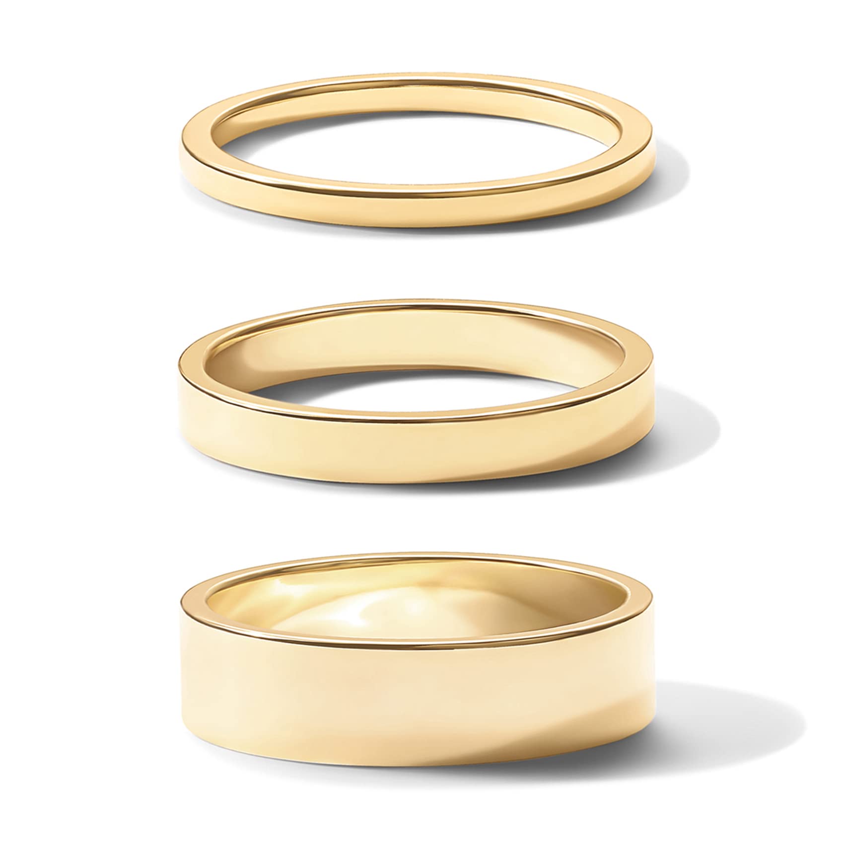 PAVOI 18K Gold Plated 3 Rings Set | Gold Stacking Rings for Women | Stacking Ring Set thumbnail