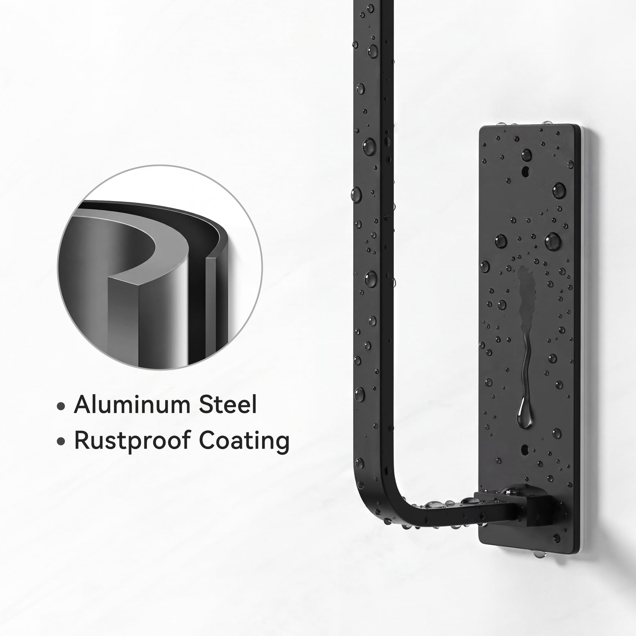 Paper Towel Holder Under Cabinet, Self-Adhesive or Drilling, Matte Black thumbnail