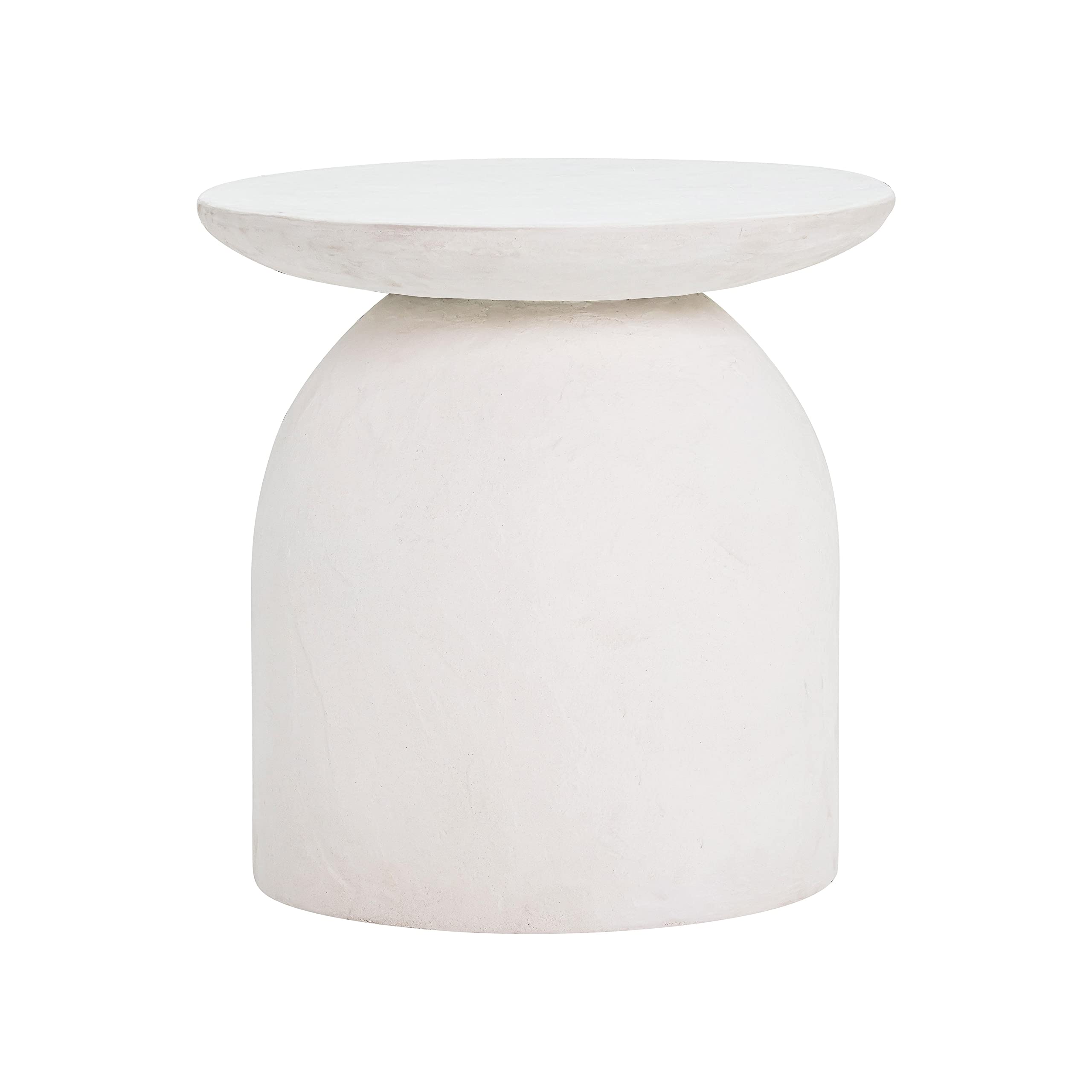 Tov Furniture Aloe White Textured Concrete Indoor/Outdoor Round Side Table