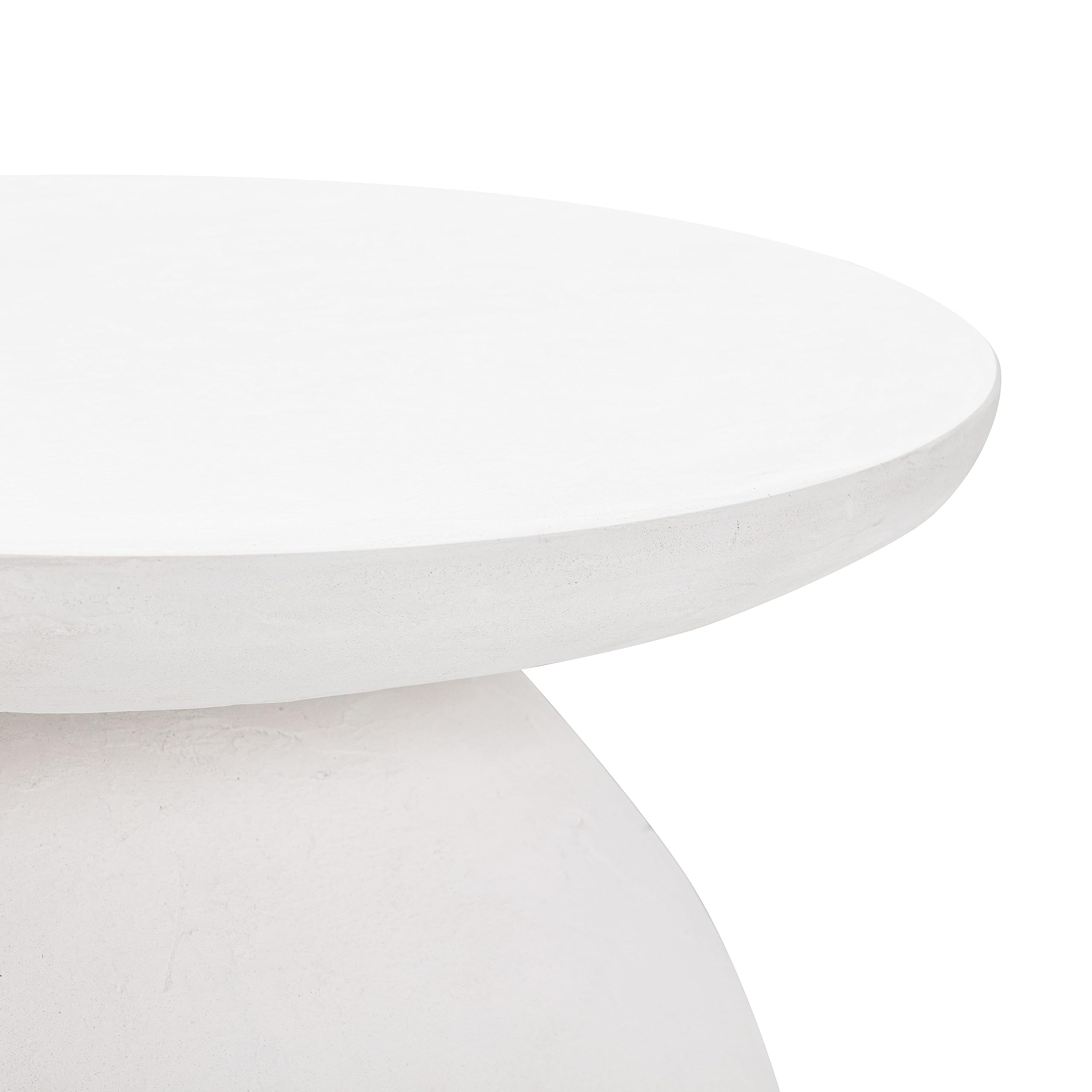 Tov Furniture Aloe White Textured Concrete Indoor/Outdoor Round Side Table thumbnail