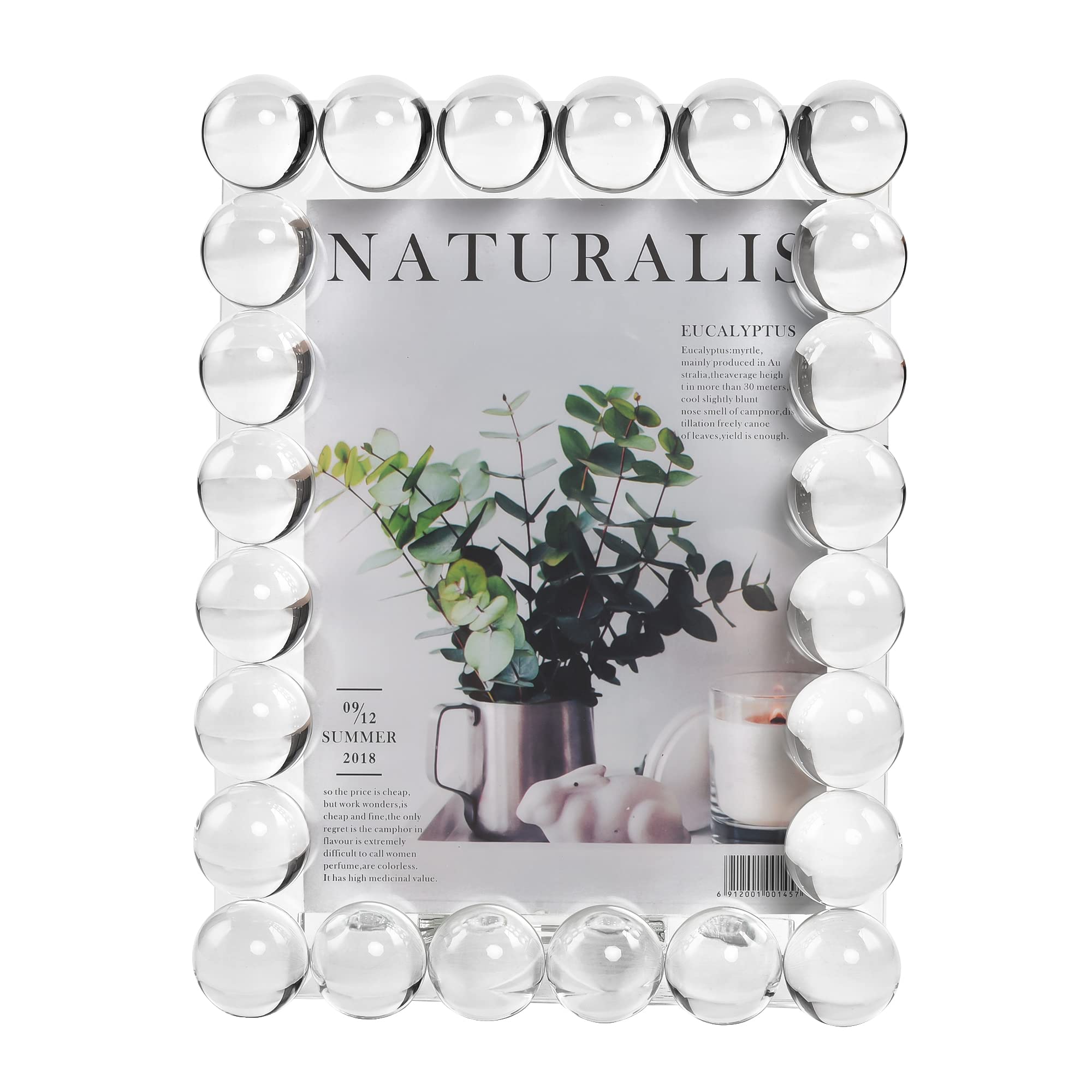 Crystal 5x7Inch Picture Frame Decor, Wedding Frame Tabletop Display, Display Pictures 5''x 7'', Comes with Gift Box