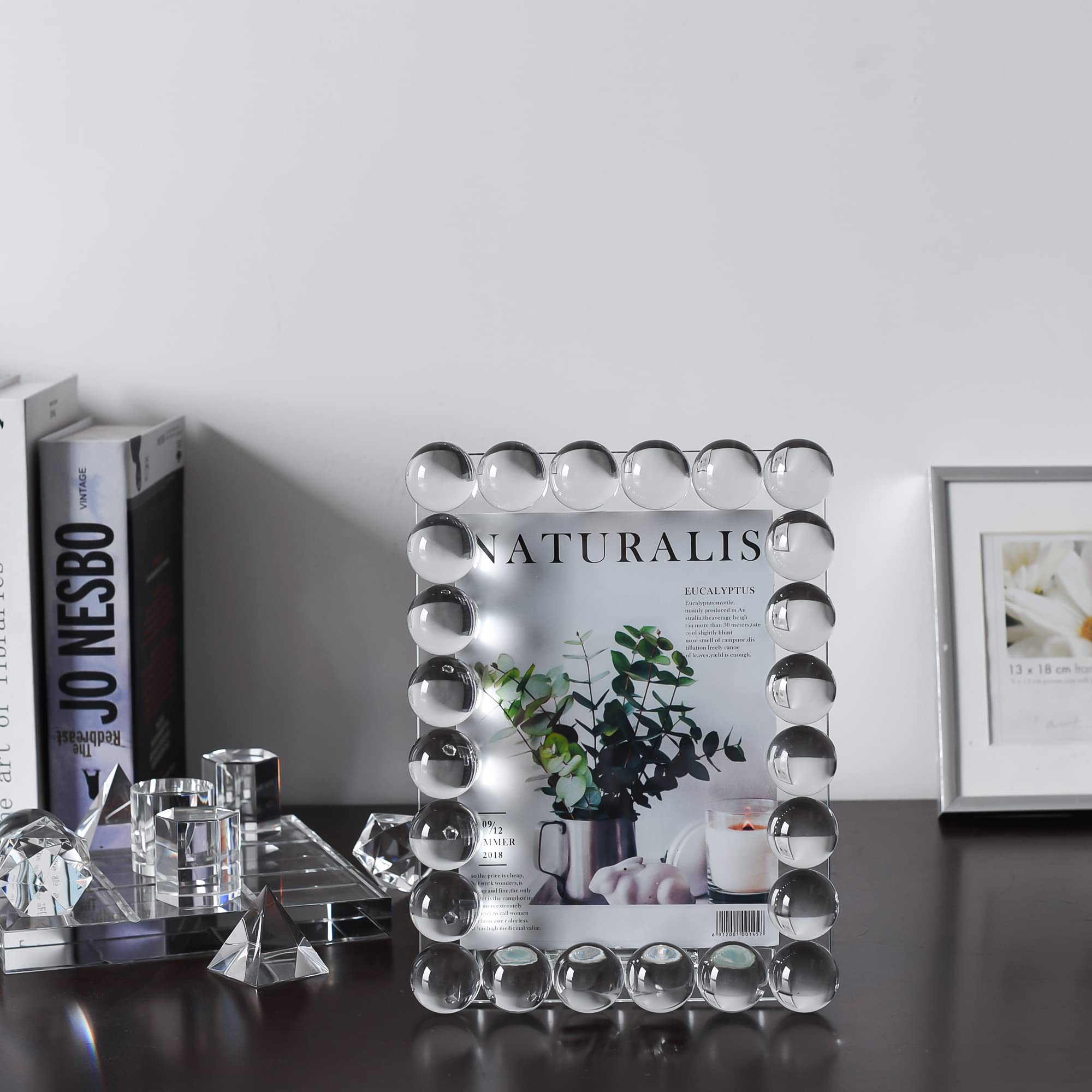 Crystal 5x7Inch Picture Frame Decor, Wedding Frame Tabletop Display, Display Pictures 5''x 7'', Comes with Gift Box thumbnail