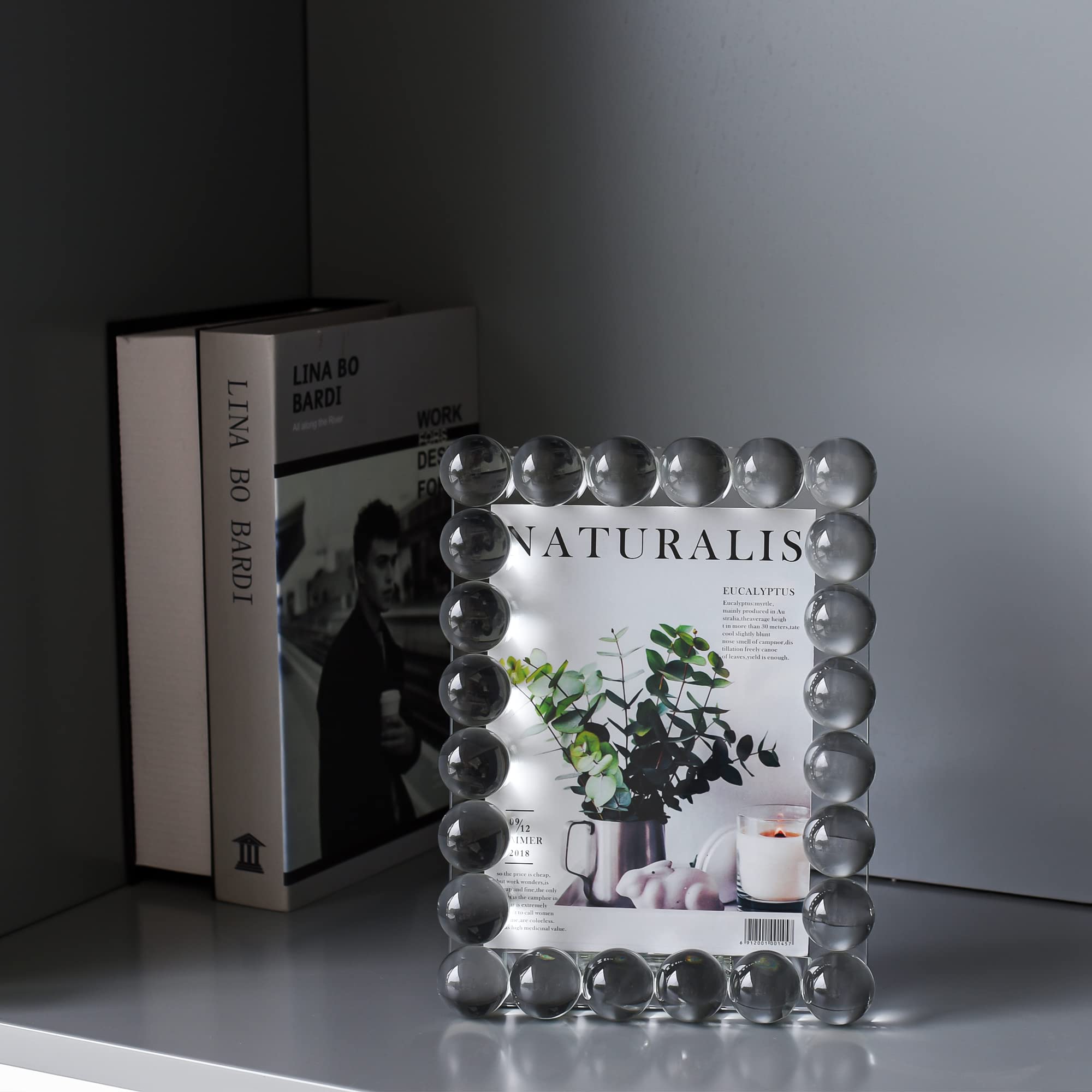 Crystal 5x7Inch Picture Frame Decor, Wedding Frame Tabletop Display, Display Pictures 5''x 7'', Comes with Gift Box thumbnail