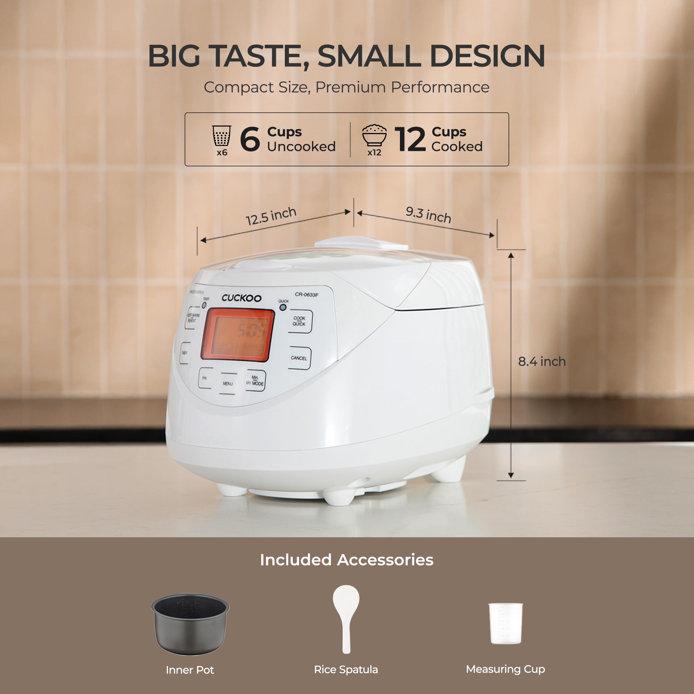 CUCKOO Micom Fuzzy Logic Rice Cooker, 12-Cup Cooked, White, CR-0633F thumbnail