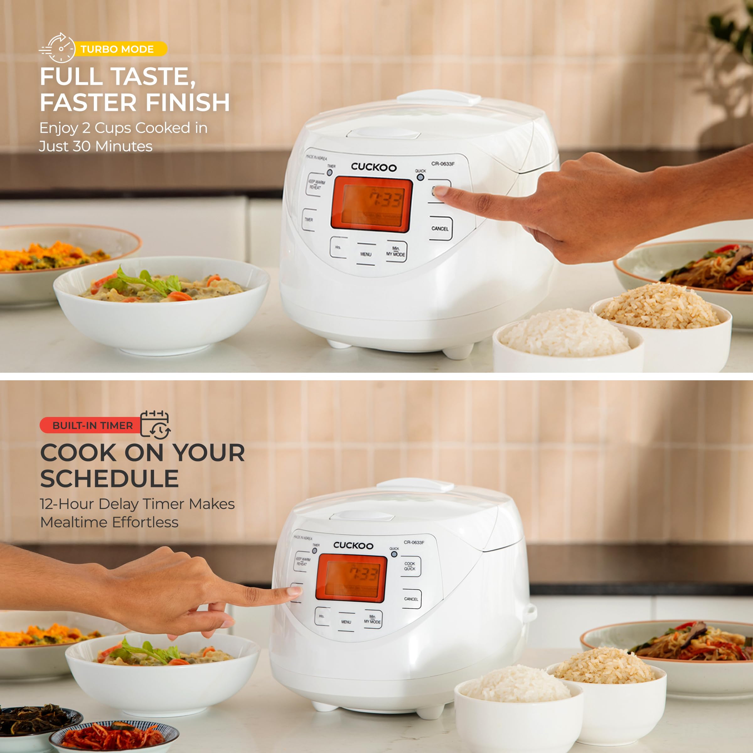CUCKOO Micom Fuzzy Logic Rice Cooker, 12-Cup Cooked, White, CR-0633F thumbnail