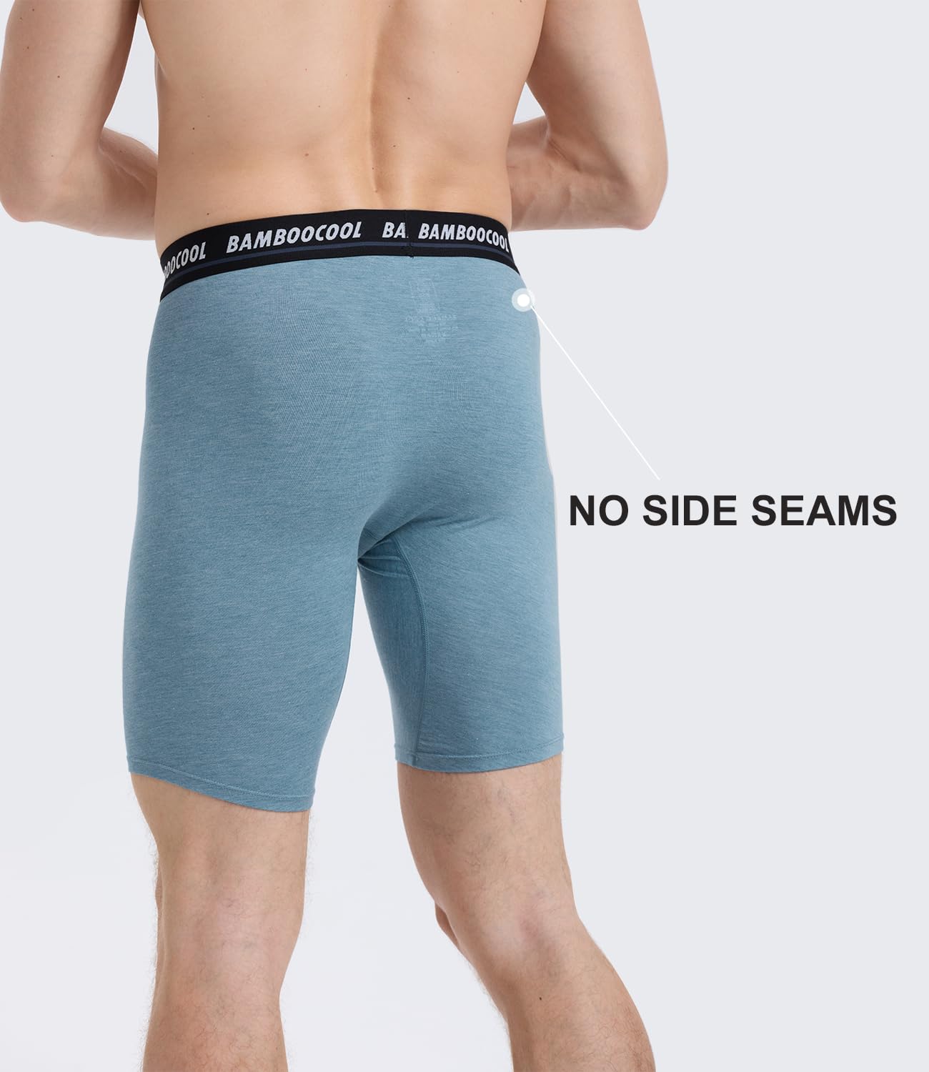 BAMBOO COOL Men's Long Boxer Briefs Performance Long Leg Sports Boxer Brief Underwear MultiPack thumbnail