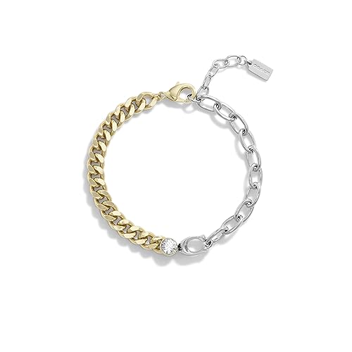 Coach Womens Signature Mixed Chain Bracelet, Two-Tone, One Size thumbnail
