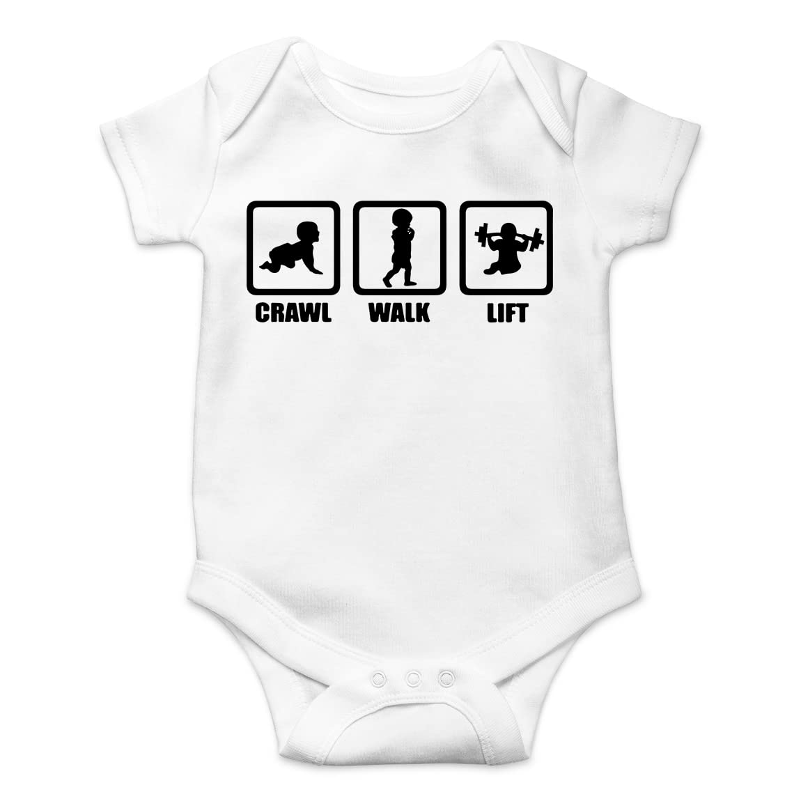 AW Fashions Crawl, Walk, Lift Baby Bodysuit Funny Cute Infant Newborn Announcement Outfit Unisex Girls Boy