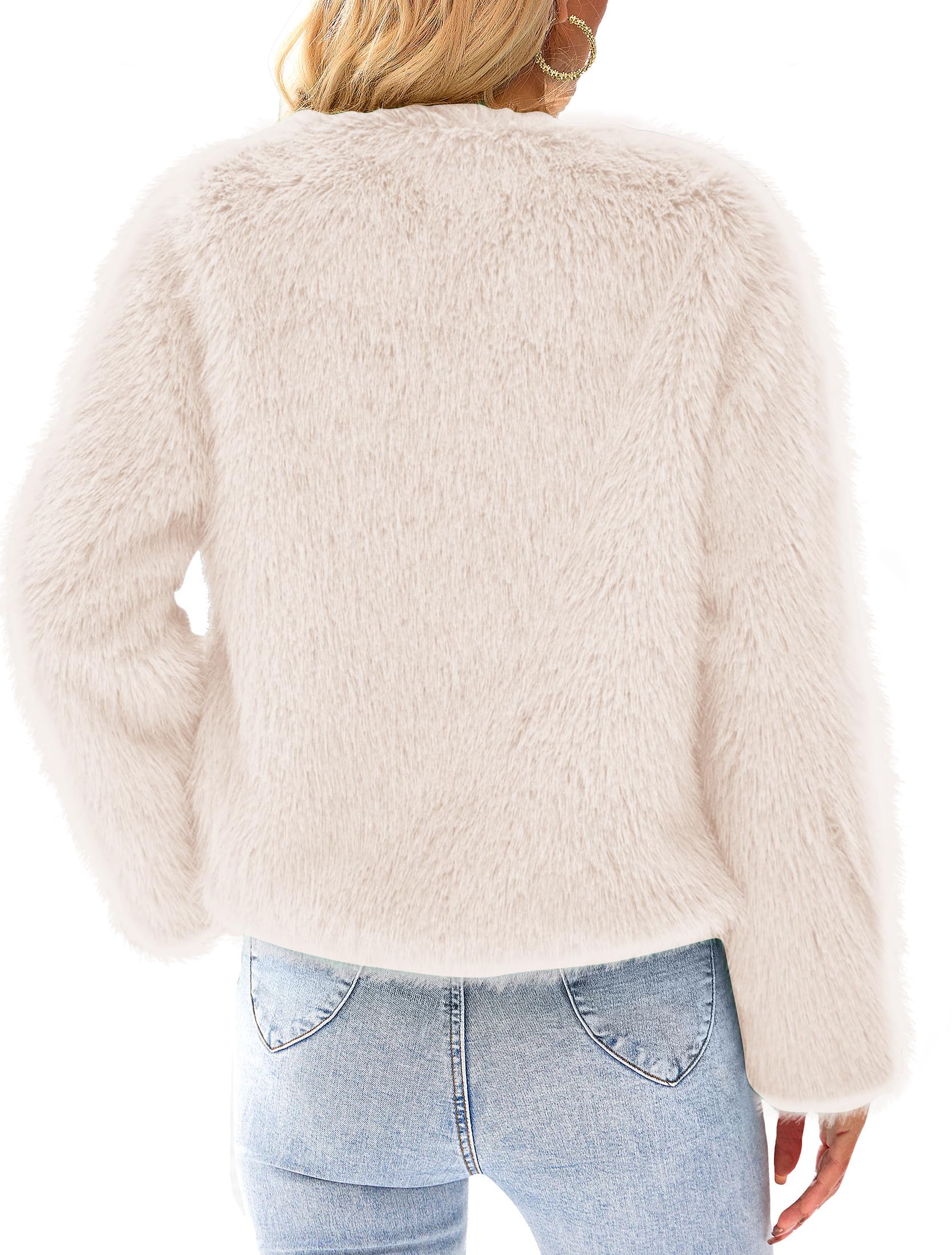 PRETTYGARDEN Women's 2026 Winter Coats Fleece Cropped Jacket Faux Fur Long Sleeve Pockets Shaggy Warm Outerwear Fall Clothes thumbnail