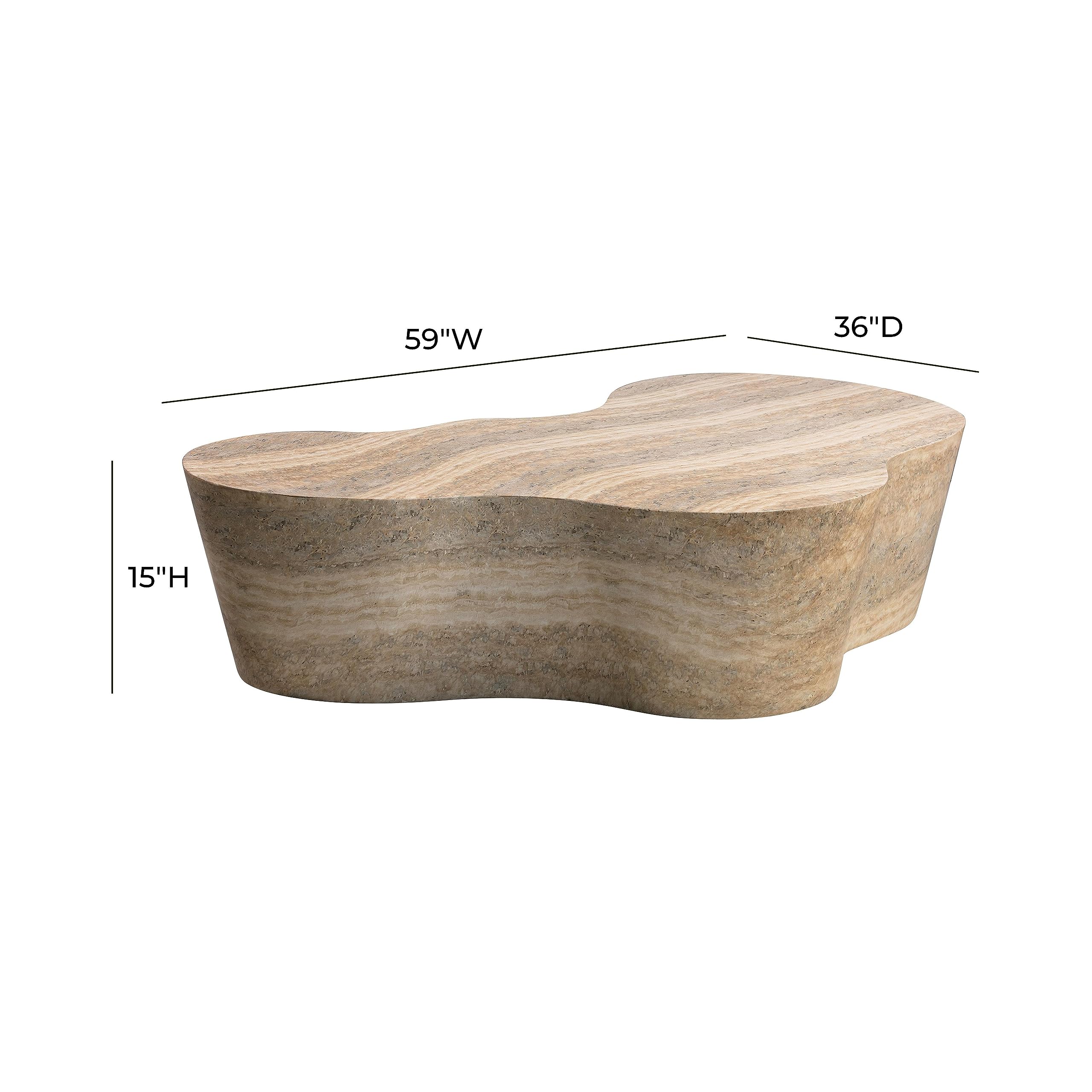 Slab Faux Travertine Coffee Table thumbnail