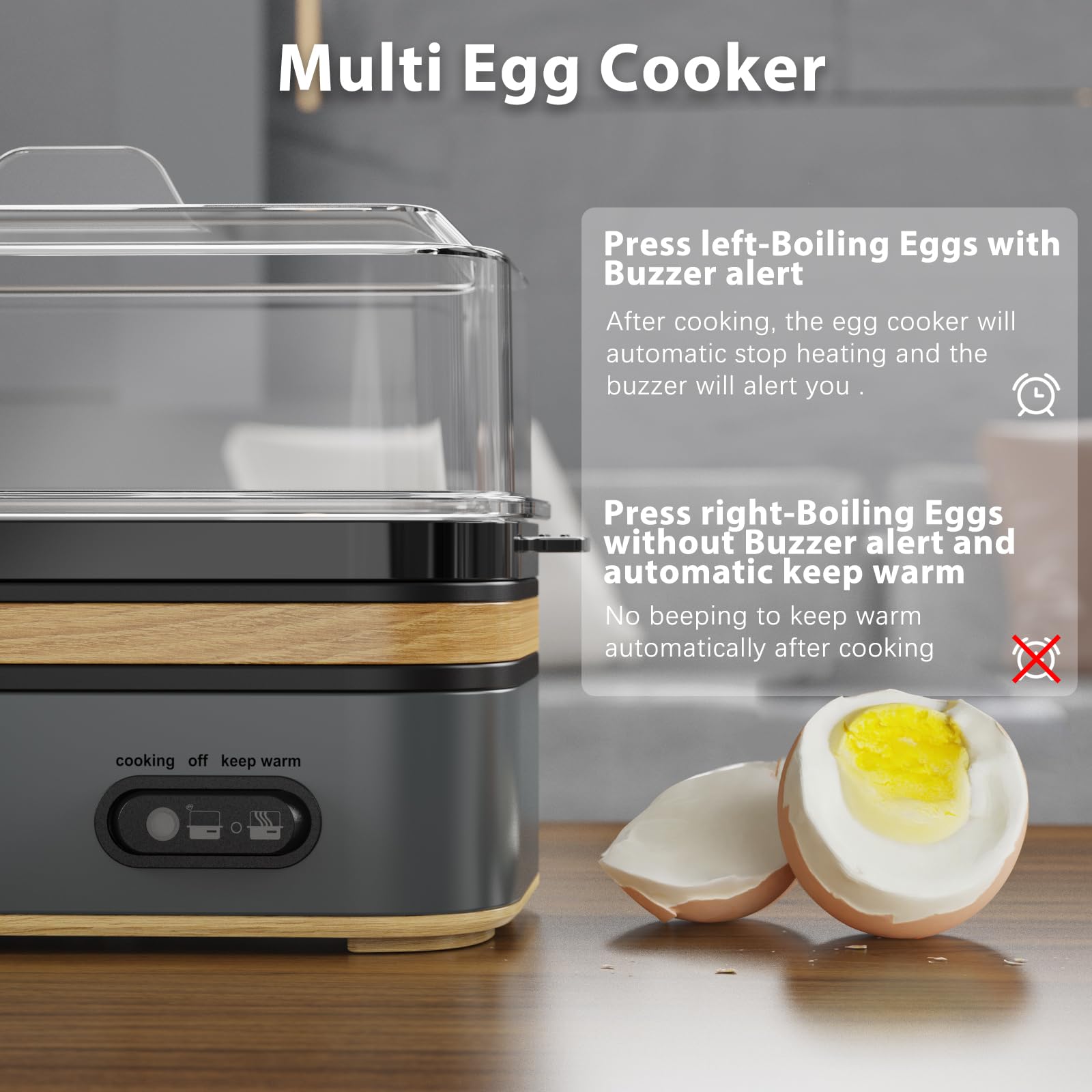 Evoloop Rapid Egg Cooker Electric 6 Eggs Capacity, Soft, Medium, Hard Boiled, Poacher, Omelet Maker Egg Poacher With Auto Shut-Off, BPA Free thumbnail