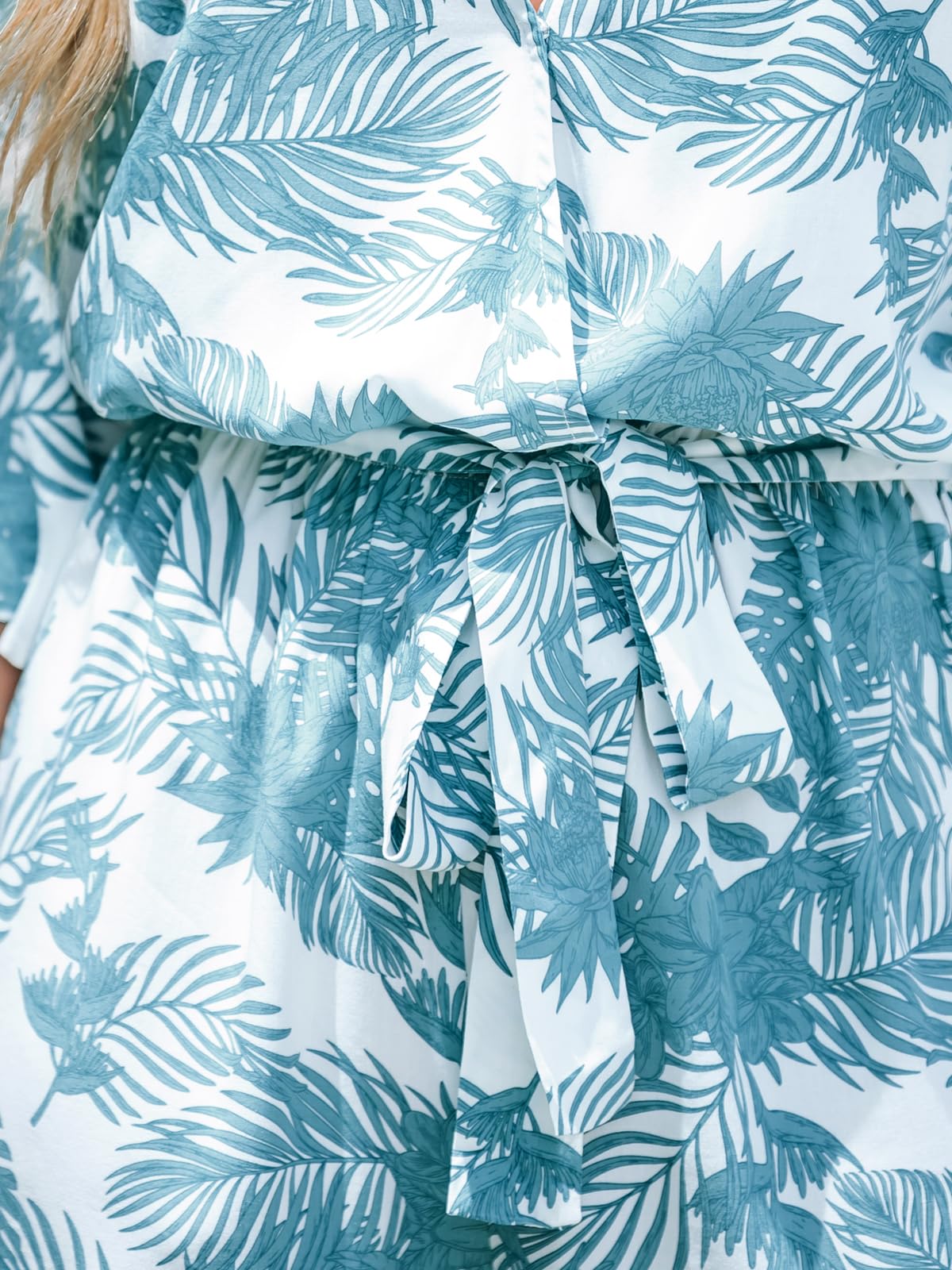 CUPSHE Women's Summer Romper Lace Up Printed Half Sleeves Casual Wide leg Vacation Outfit Mini One Piece Jumpsuit thumbnail